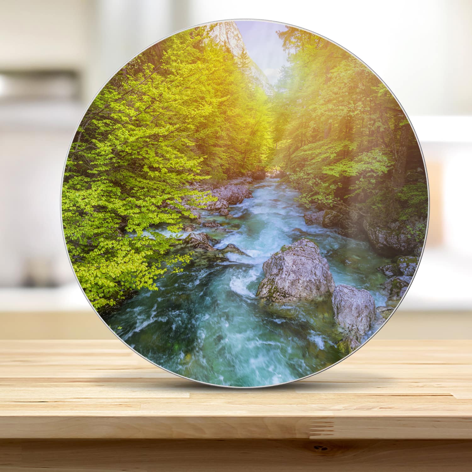 Snijplank Rond - Gehard Glas - Kristalhelder Bergwater