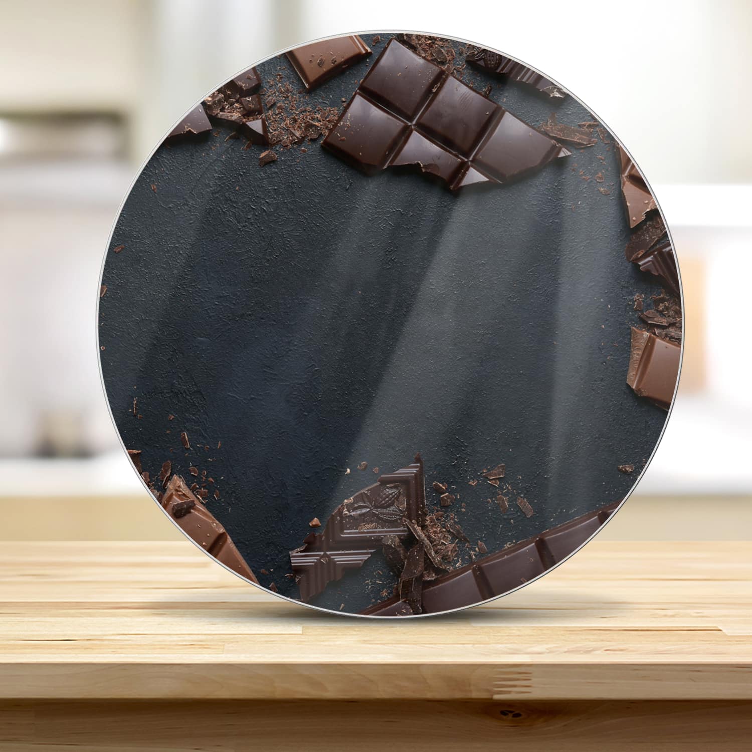 Snijplank Rond - Gehard Glas - Chocolade