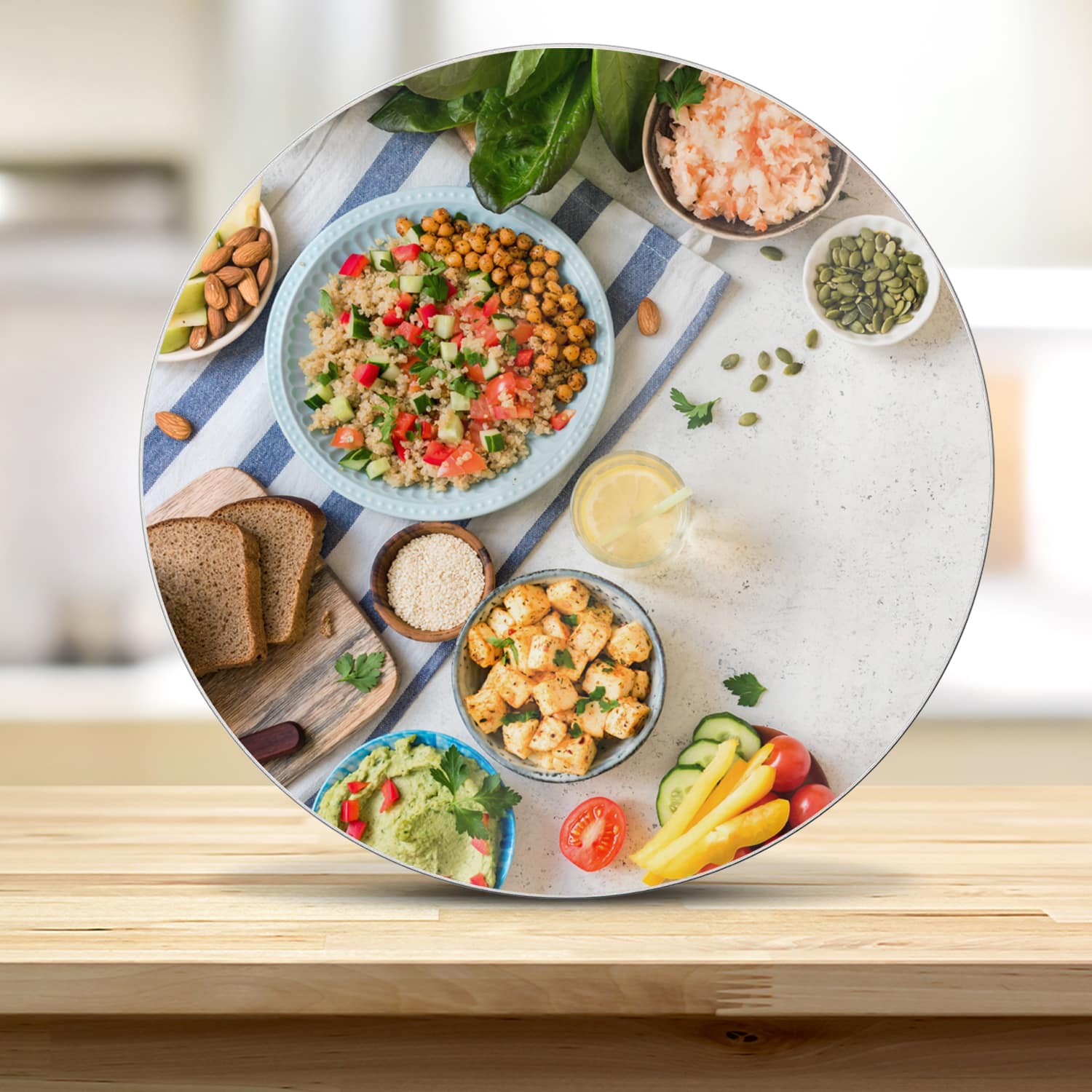 Snijplank Rond - Gehard Glas - Verse Smaken