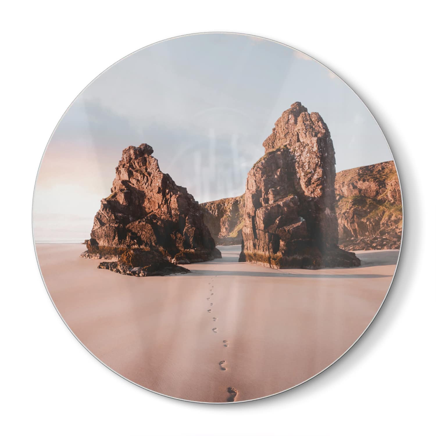 Snijplank Rond - Gehard Glas - Rotsen op het Strand