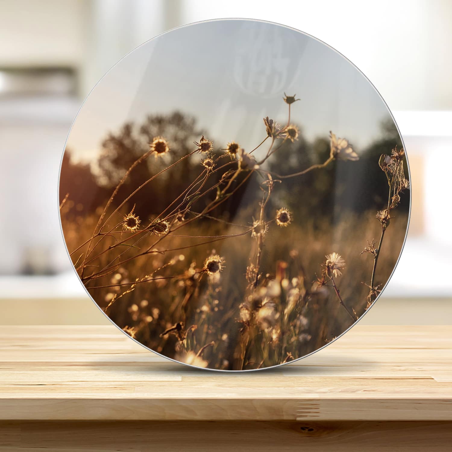 Snijplank Rond - Gehard Glas - Zonsondergang in de Weide