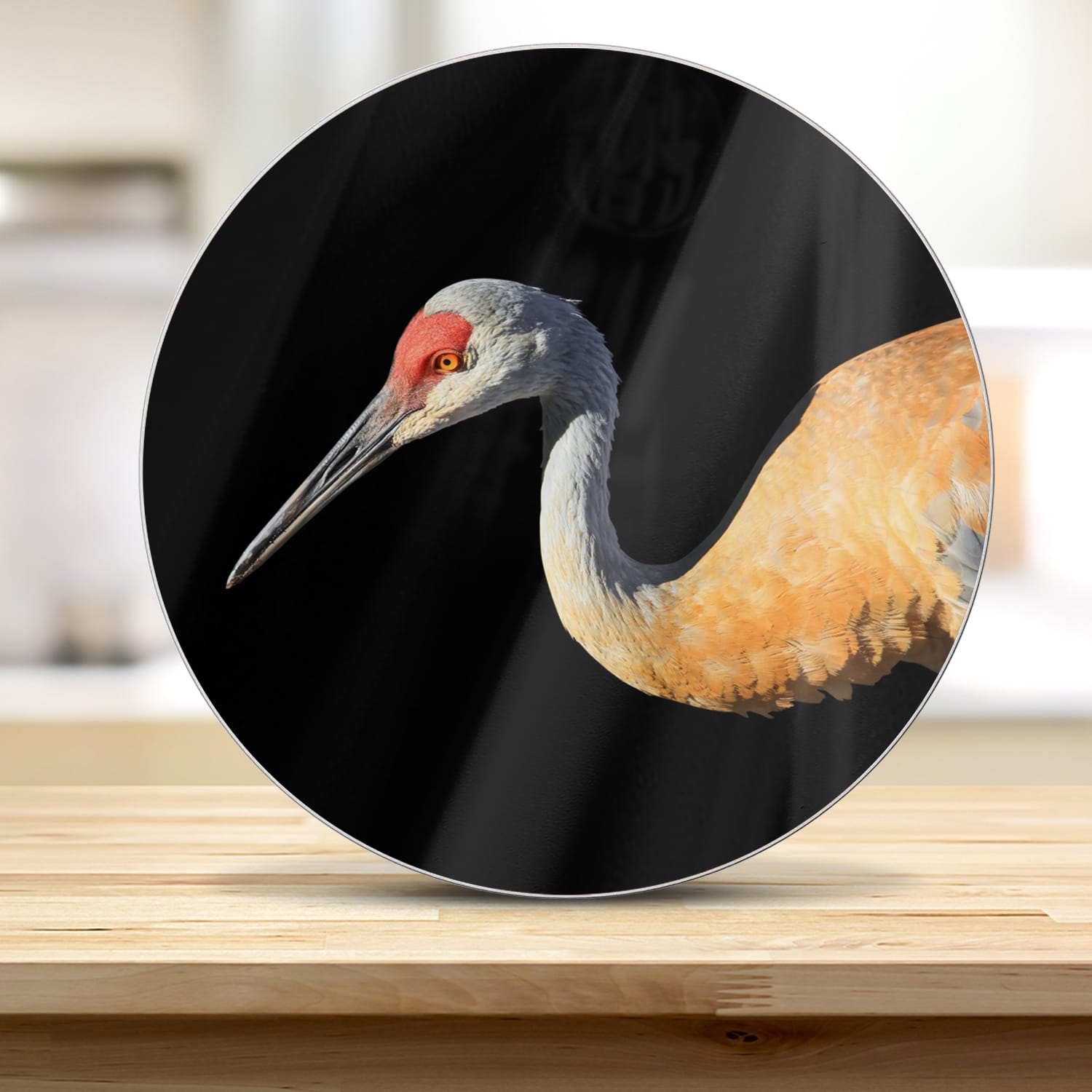 Snijplank Rond - Gehard Glas - Canadese Kraanvogel