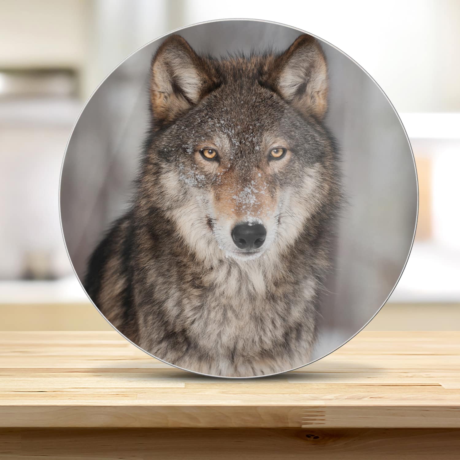 Snijplank Rond - Gehard Glas - Grijze Wolf