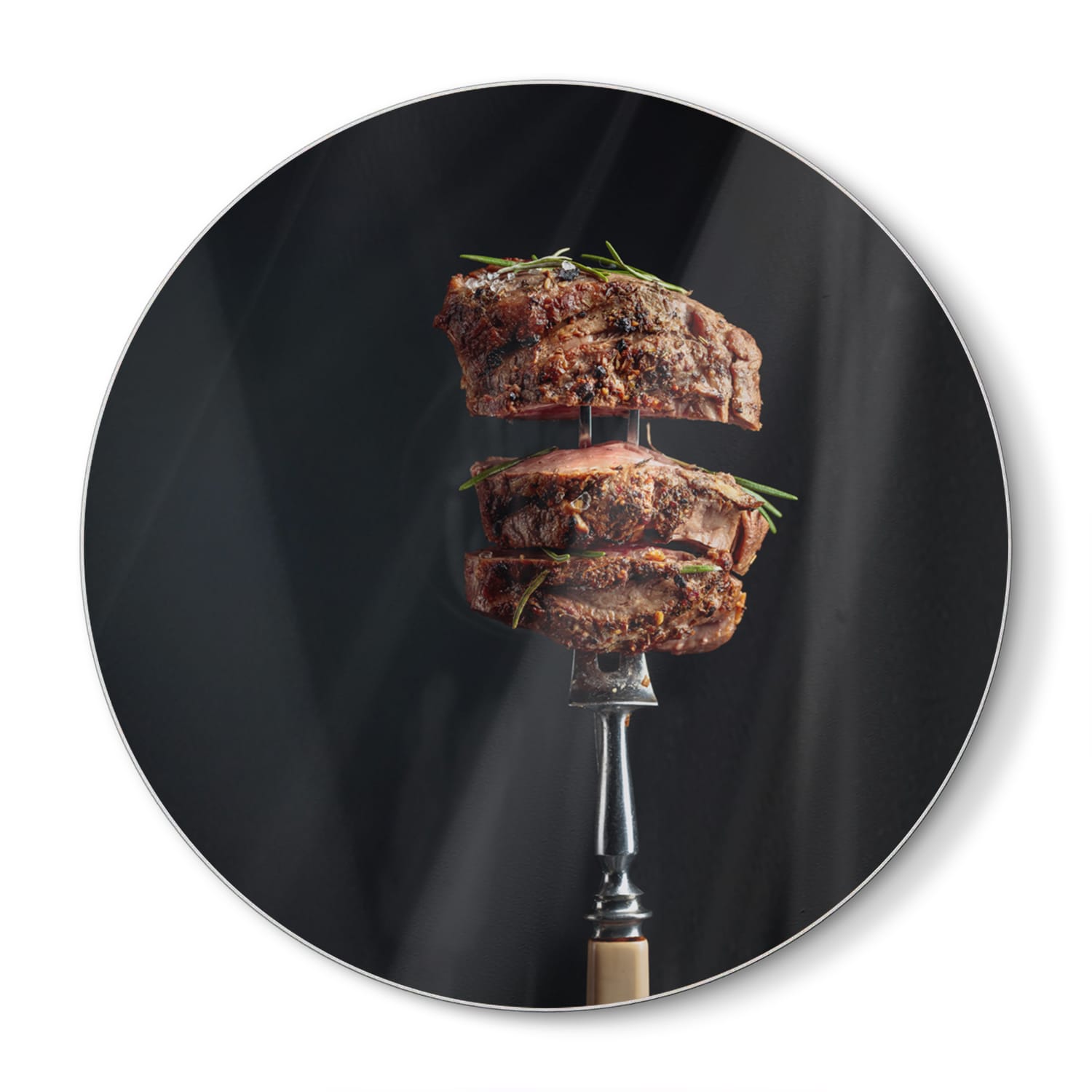 Snijplank Rond - Gehard Glas - Steak