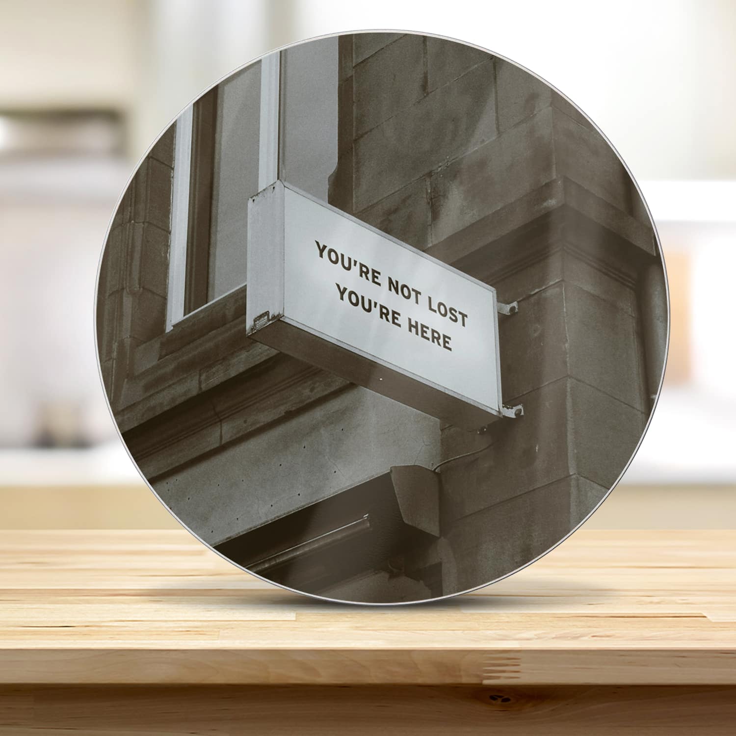 Snijplank Rond - Gehard Glas - Quote op Bord