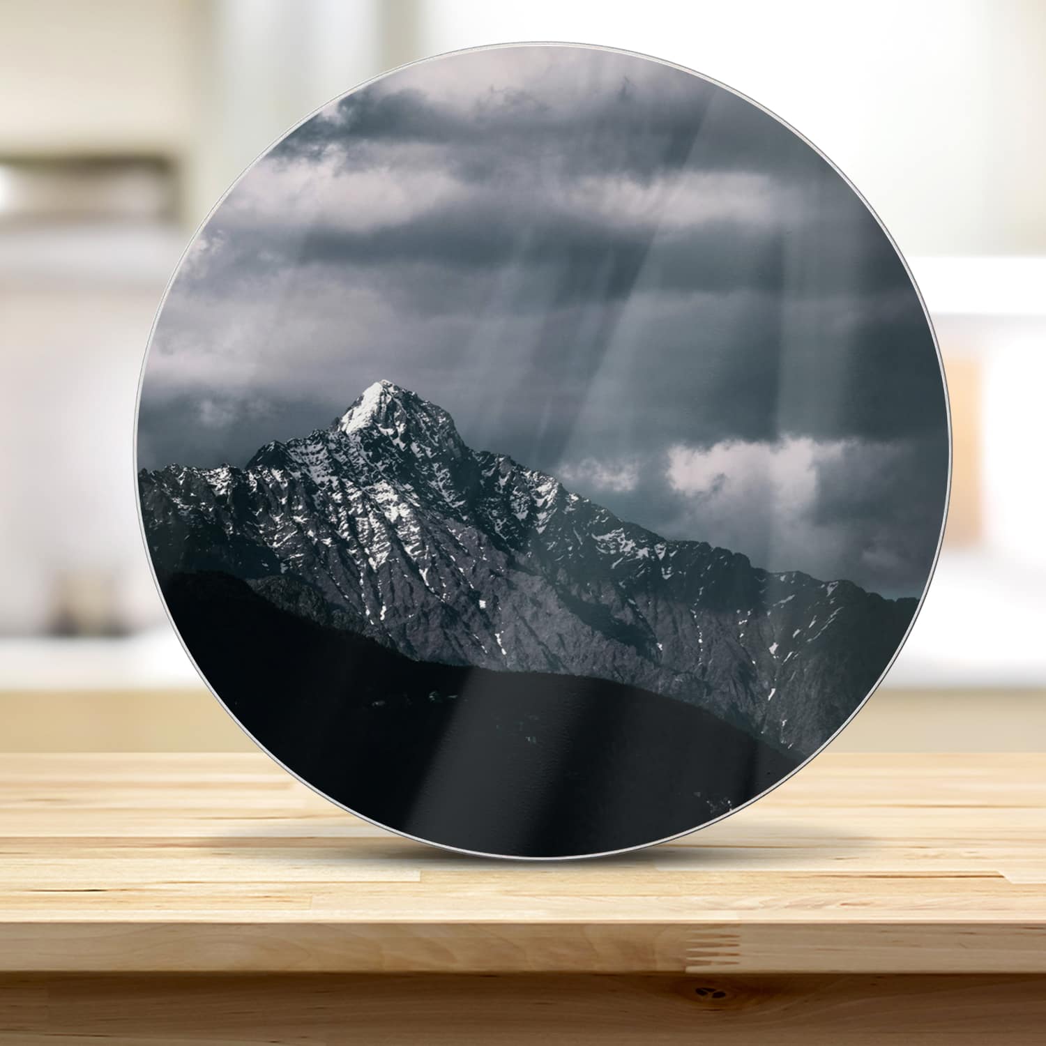 Snijplank Rond - Gehard Glas - Donkere Bergtoppen