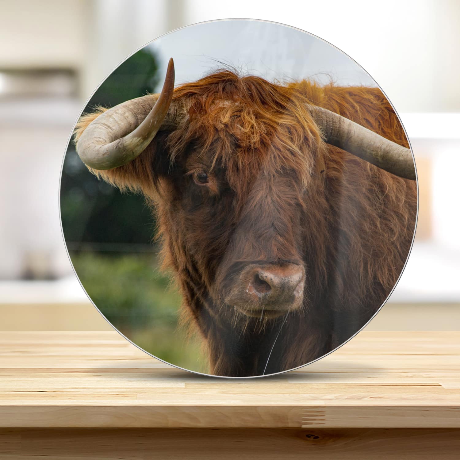 Snijplank Rond - Gehard Glas - Schotse Hooglander in de Natuur