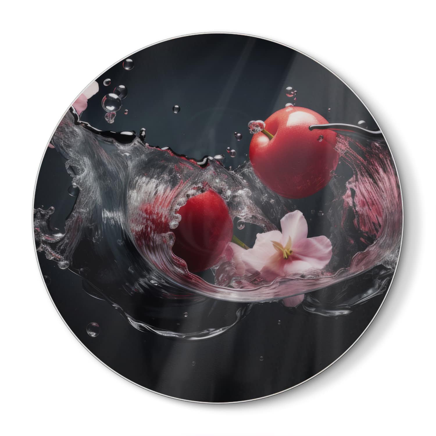 Snijplank Rond - Gehard Glas - Tomaten Splash