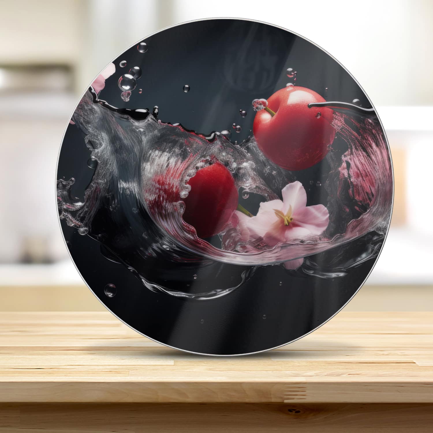 Snijplank Rond - Gehard Glas - Tomaten Splash