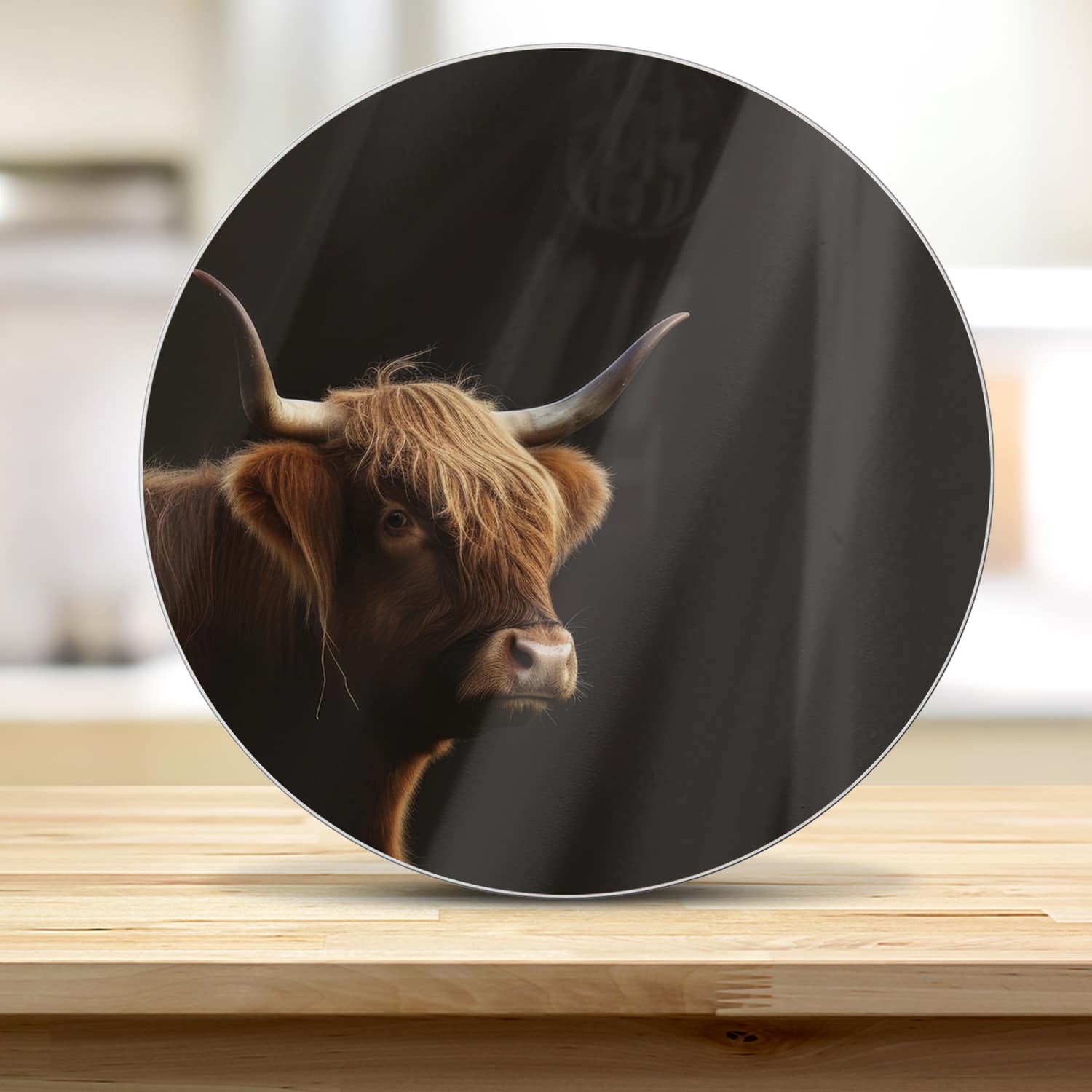 Snijplank Rond - Gehard Glas - Schotse Hoogland Koe