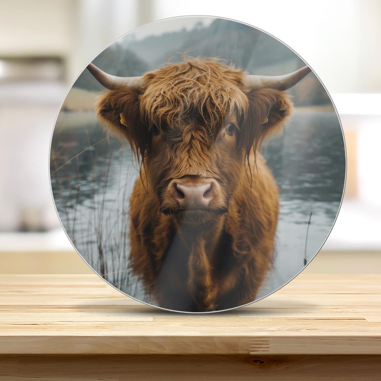 Snijplank Rond - Gehard Glas - Hooglander in het Water