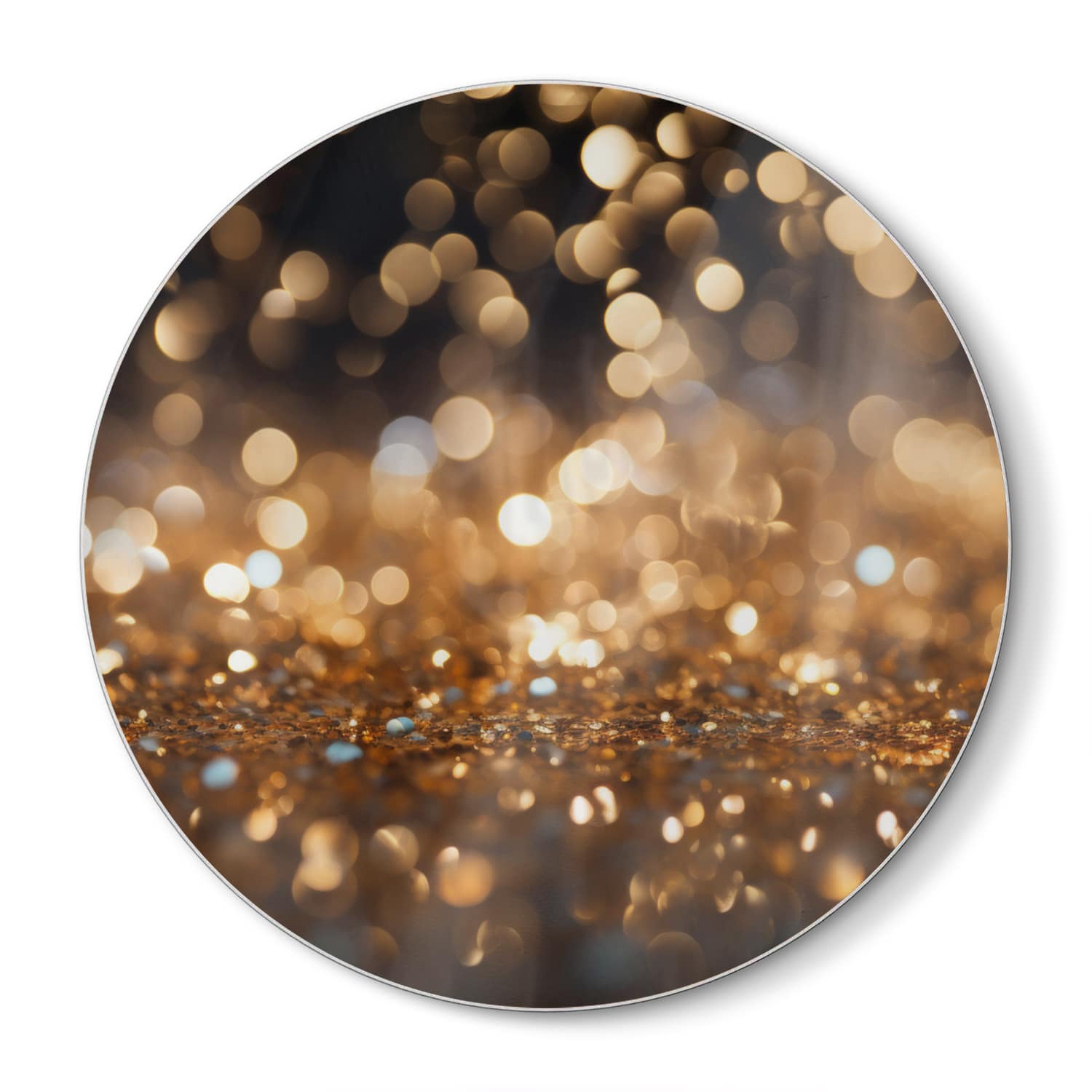 Snijplank Rond - Gehard Glas - Gouden Glitters