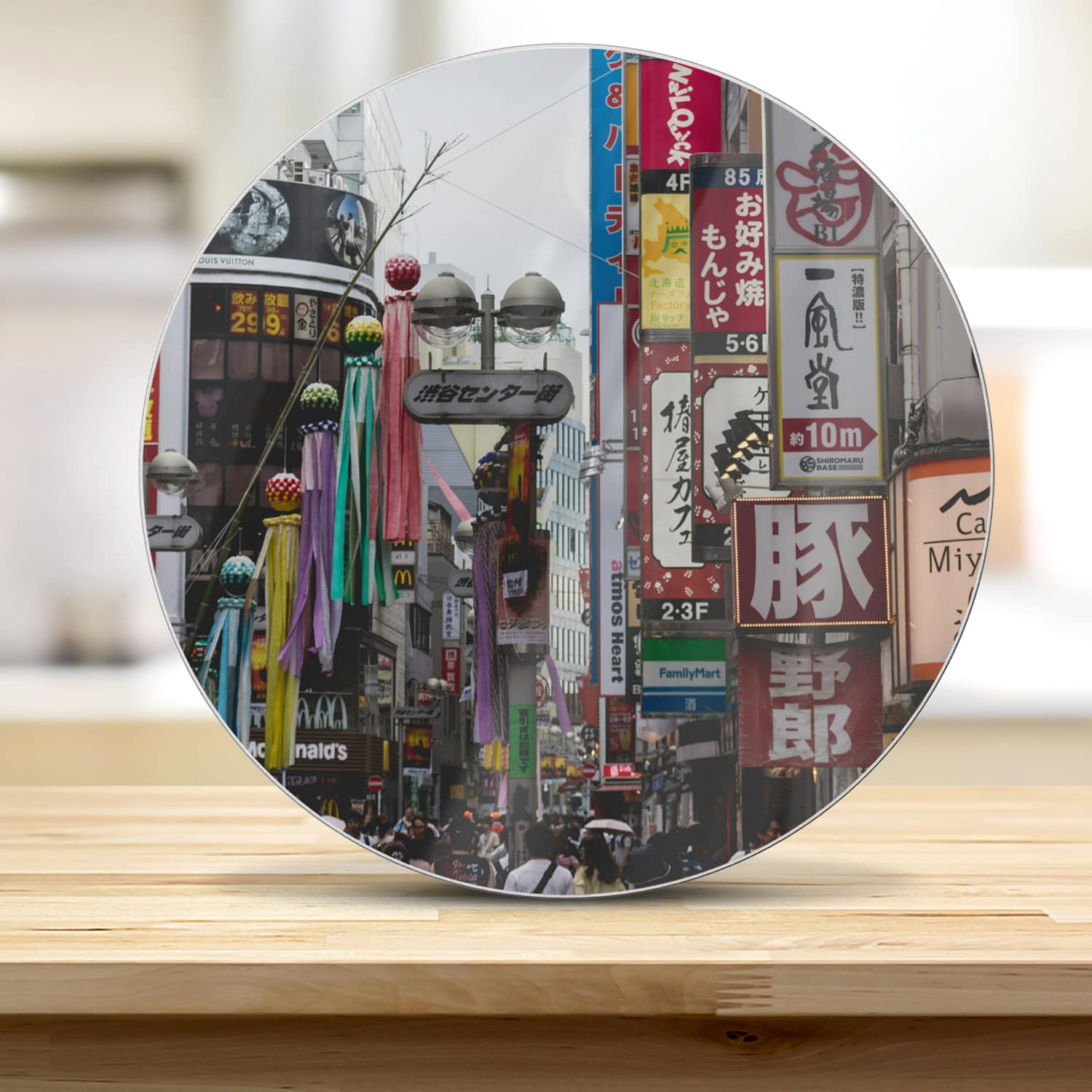 Snijplank Rond - Gehard Glas - Straat in Japan