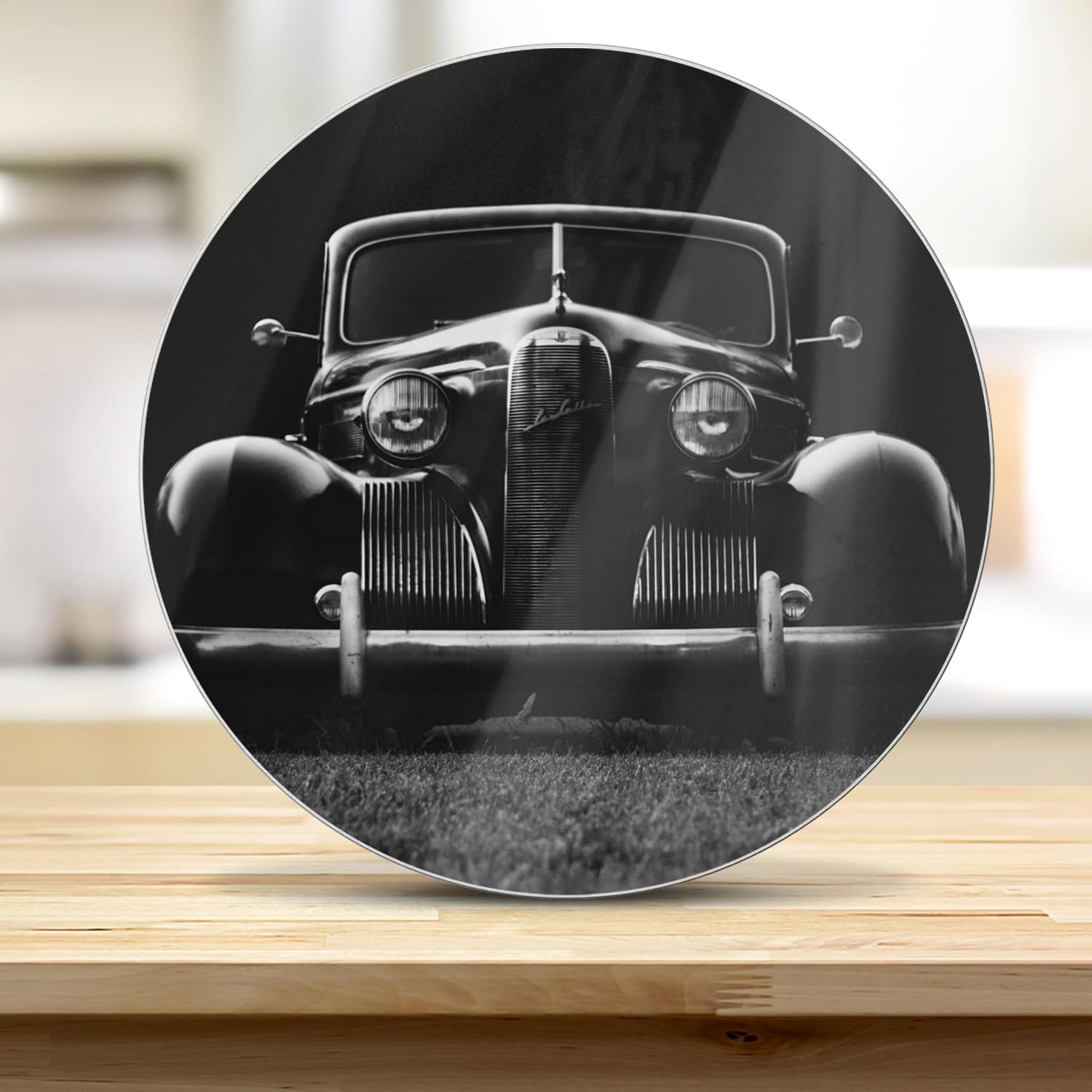 Snijplank Rond - Gehard Glas - Vintage Auto