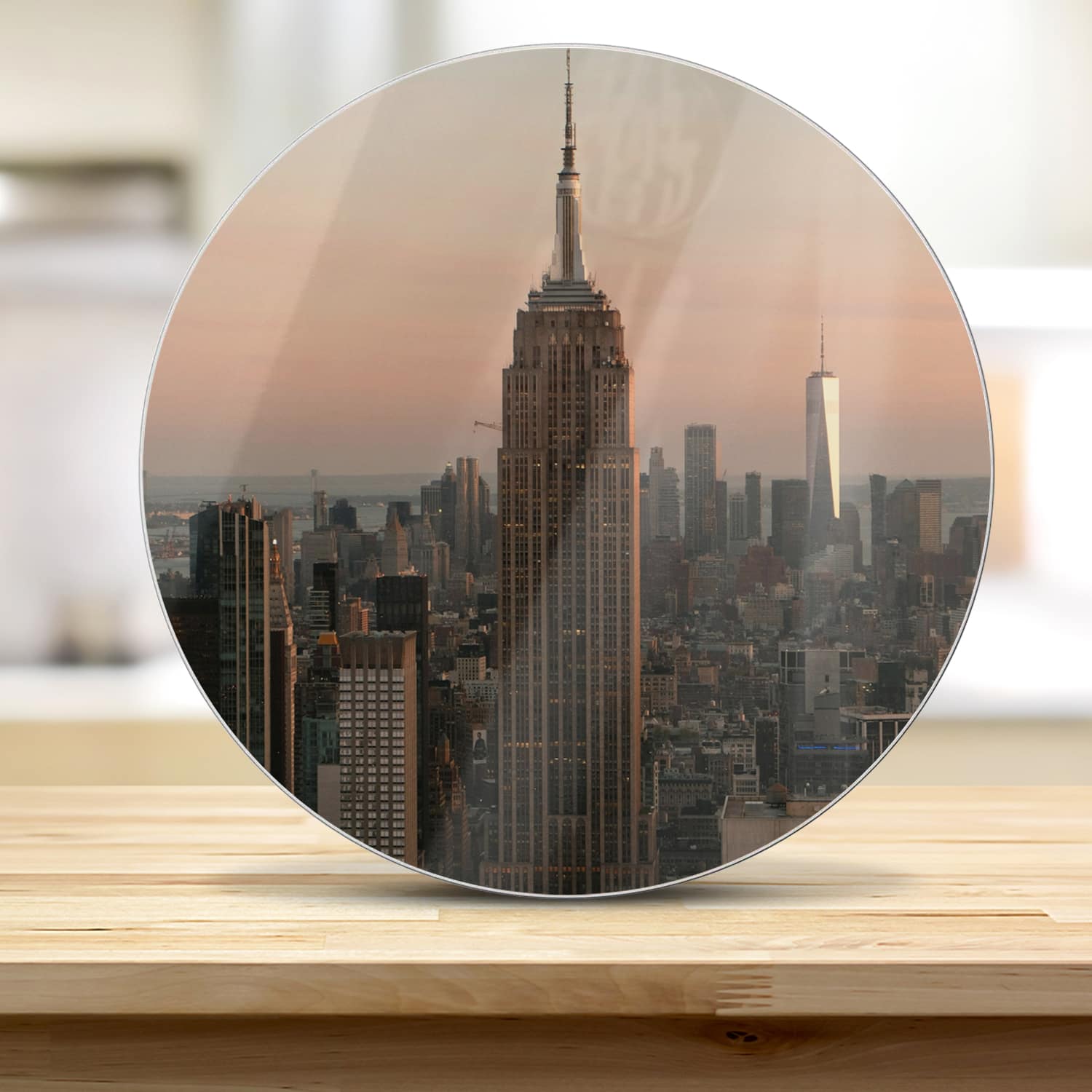 Snijplank Rond - Gehard Glas - Manhattan Skyline