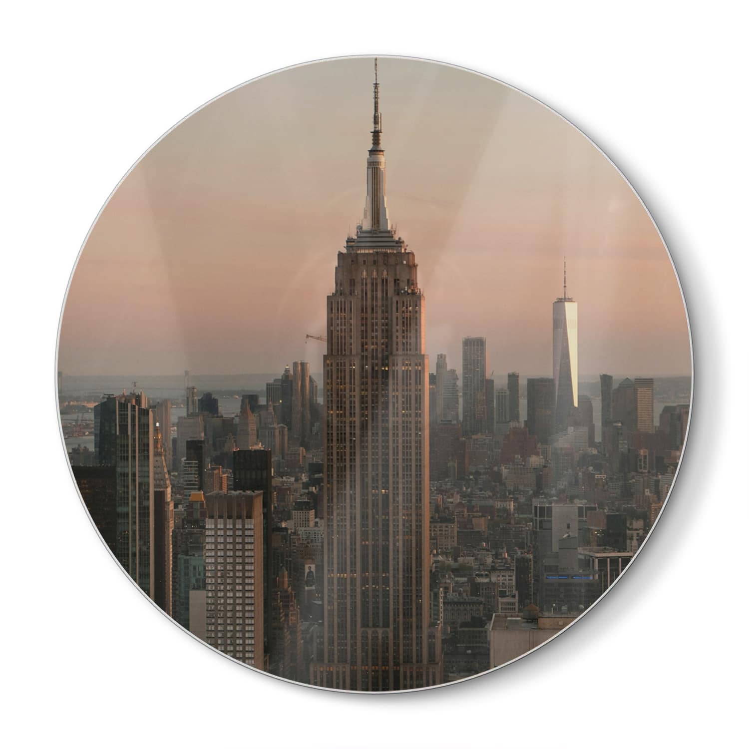 Snijplank Rond - Gehard Glas - Manhattan Skyline