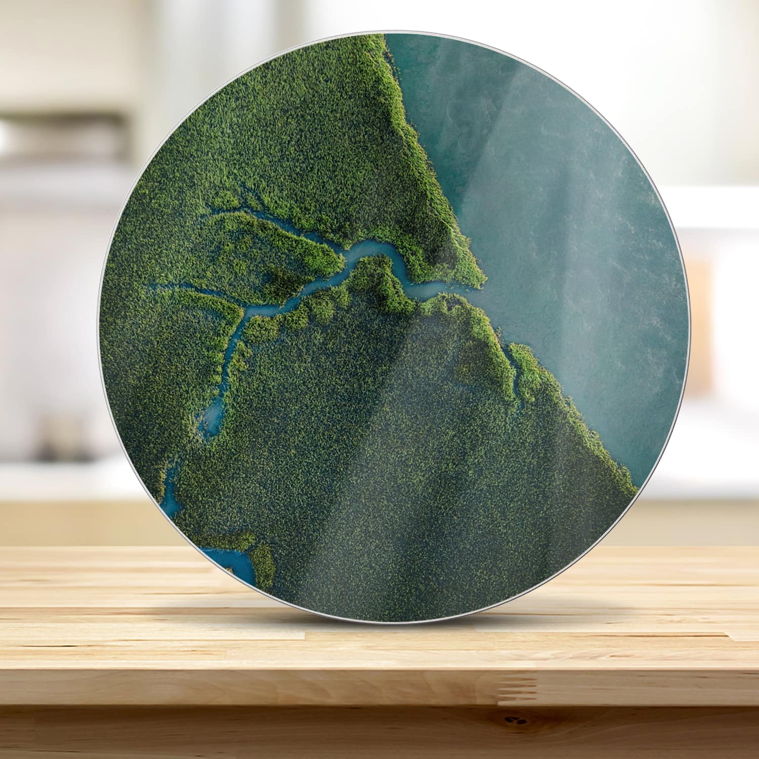 Snijplank Rond - Gehard Glas - Mangrovebos van Bovenaf