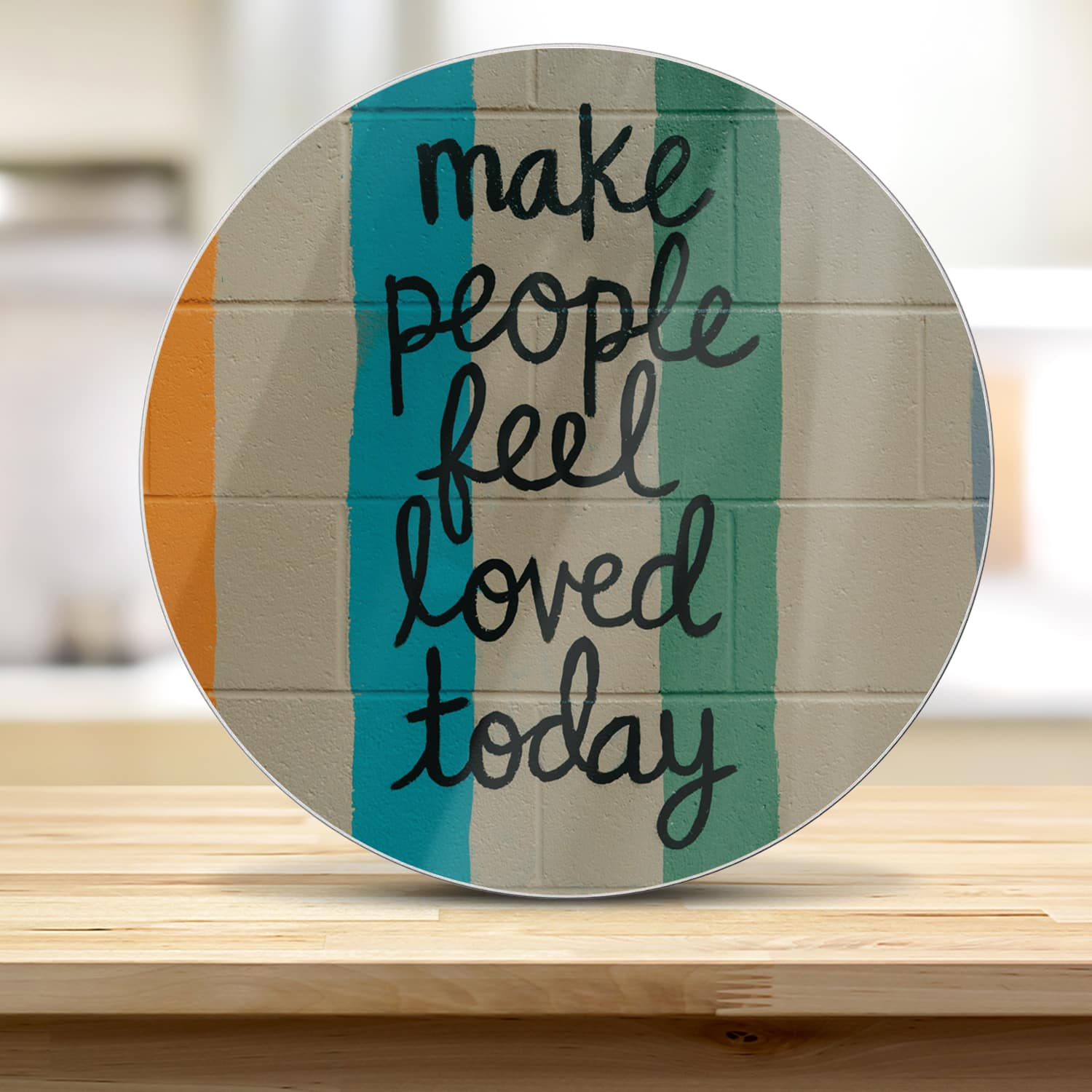 Snijplank Rond - Gehard Glas - Make People Feel Loved Today