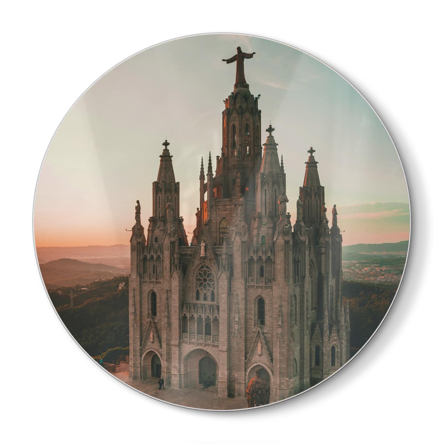 Snijplank Rond - Gehard Glas - Tibidabo bij Zonsondergang