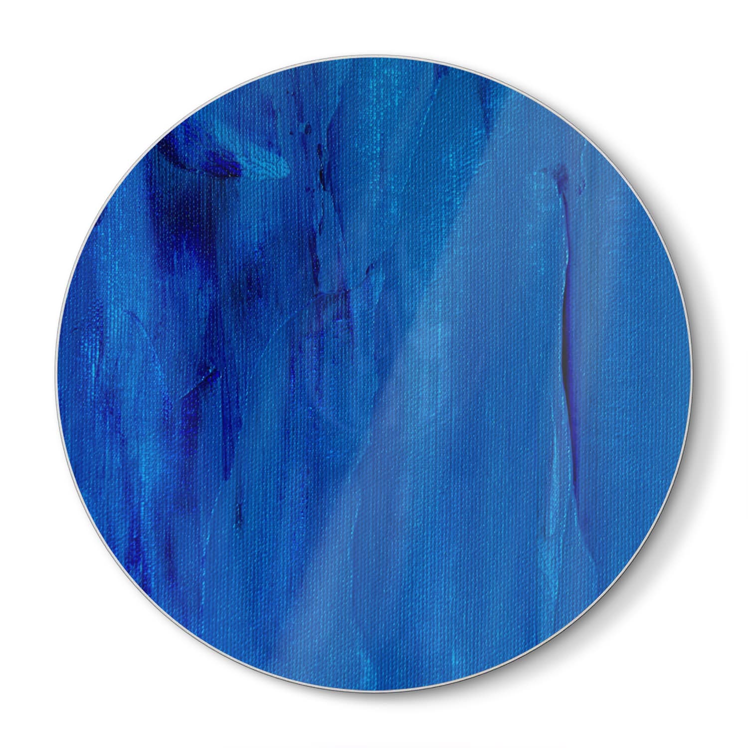 Snijplank Rond - Gehard Glas - Blauw Abstractie