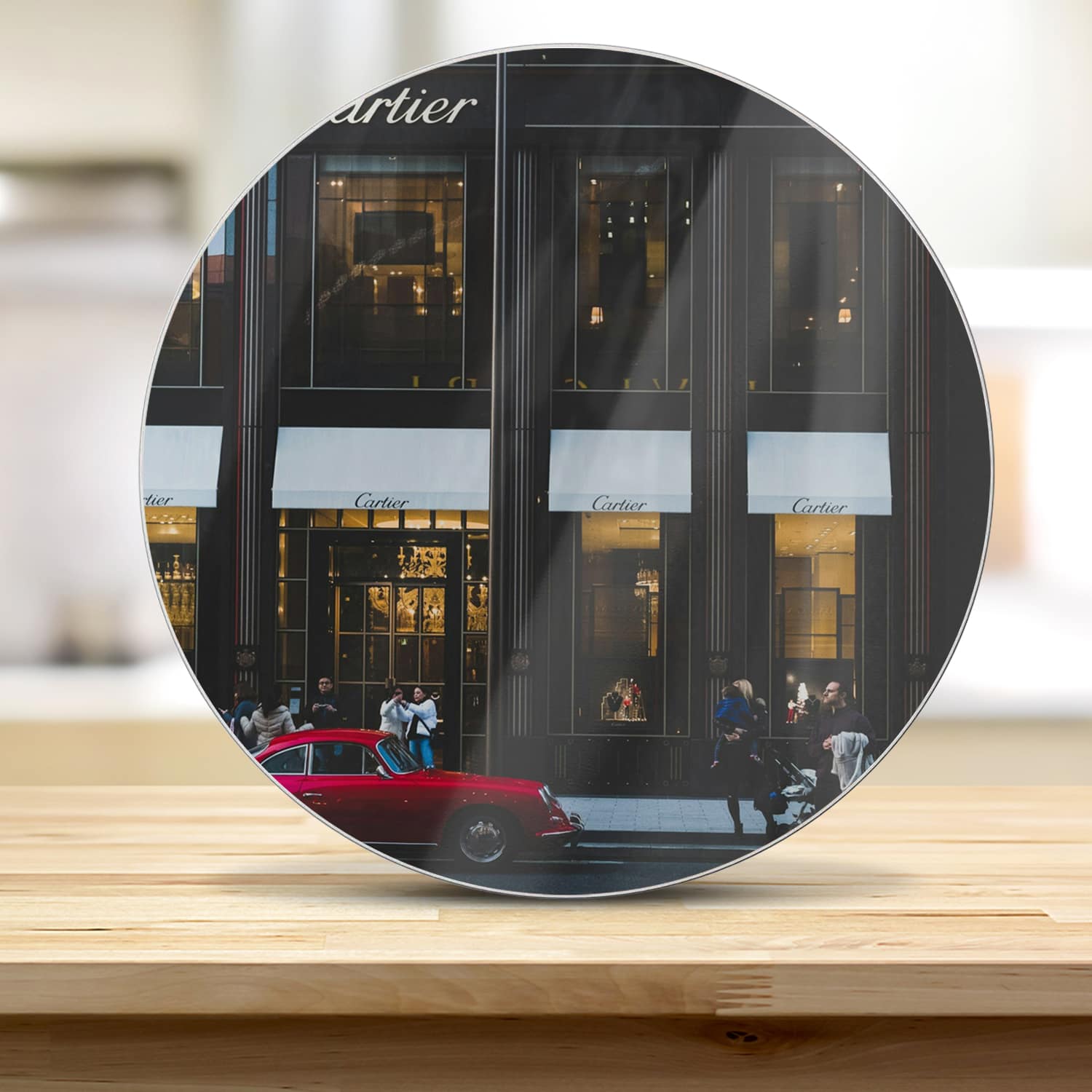 Snijplank Rond - Gehard Glas - Cartier Winkel Front