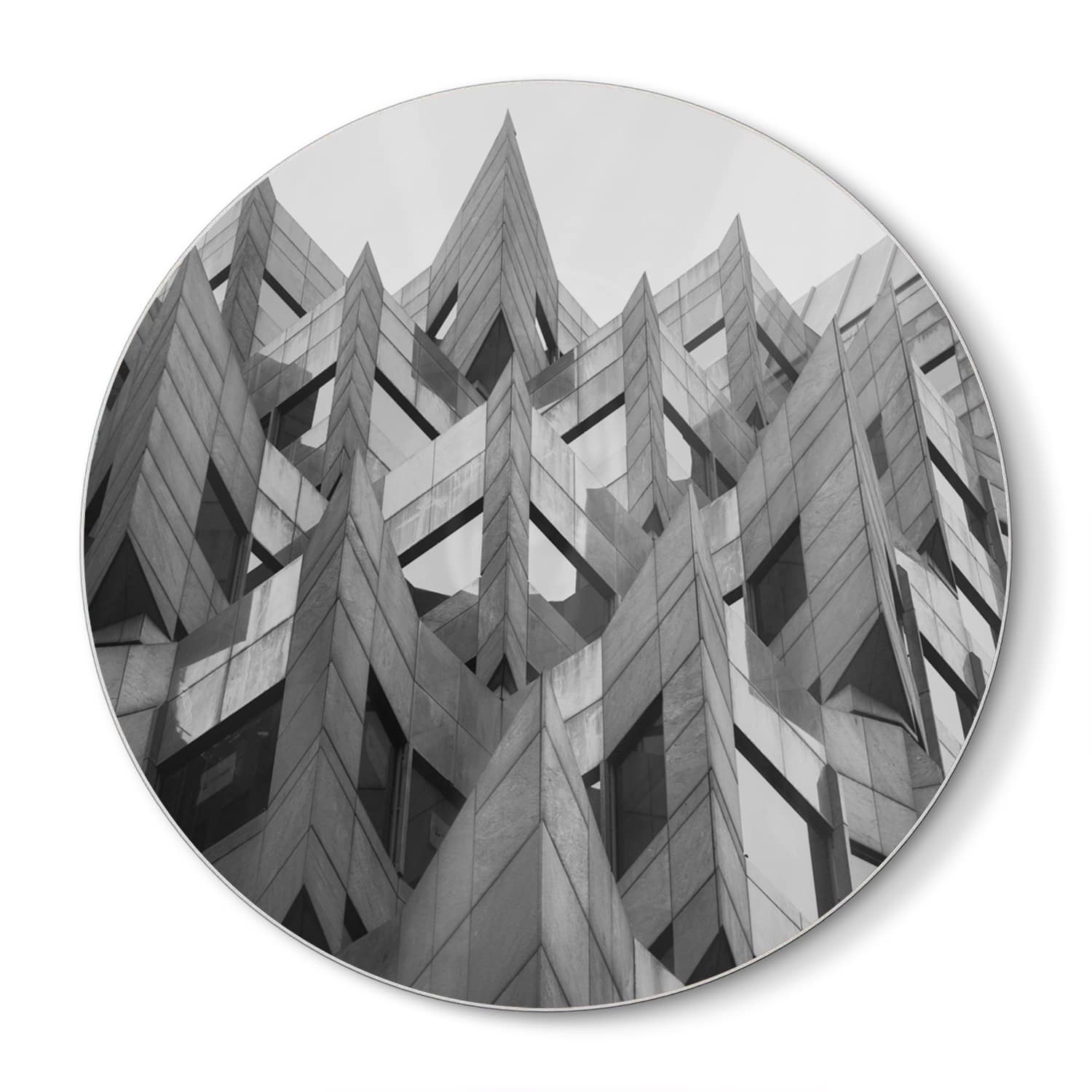 Snijplank Rond - Gehard Glas - Zwart-Wit Architectuur