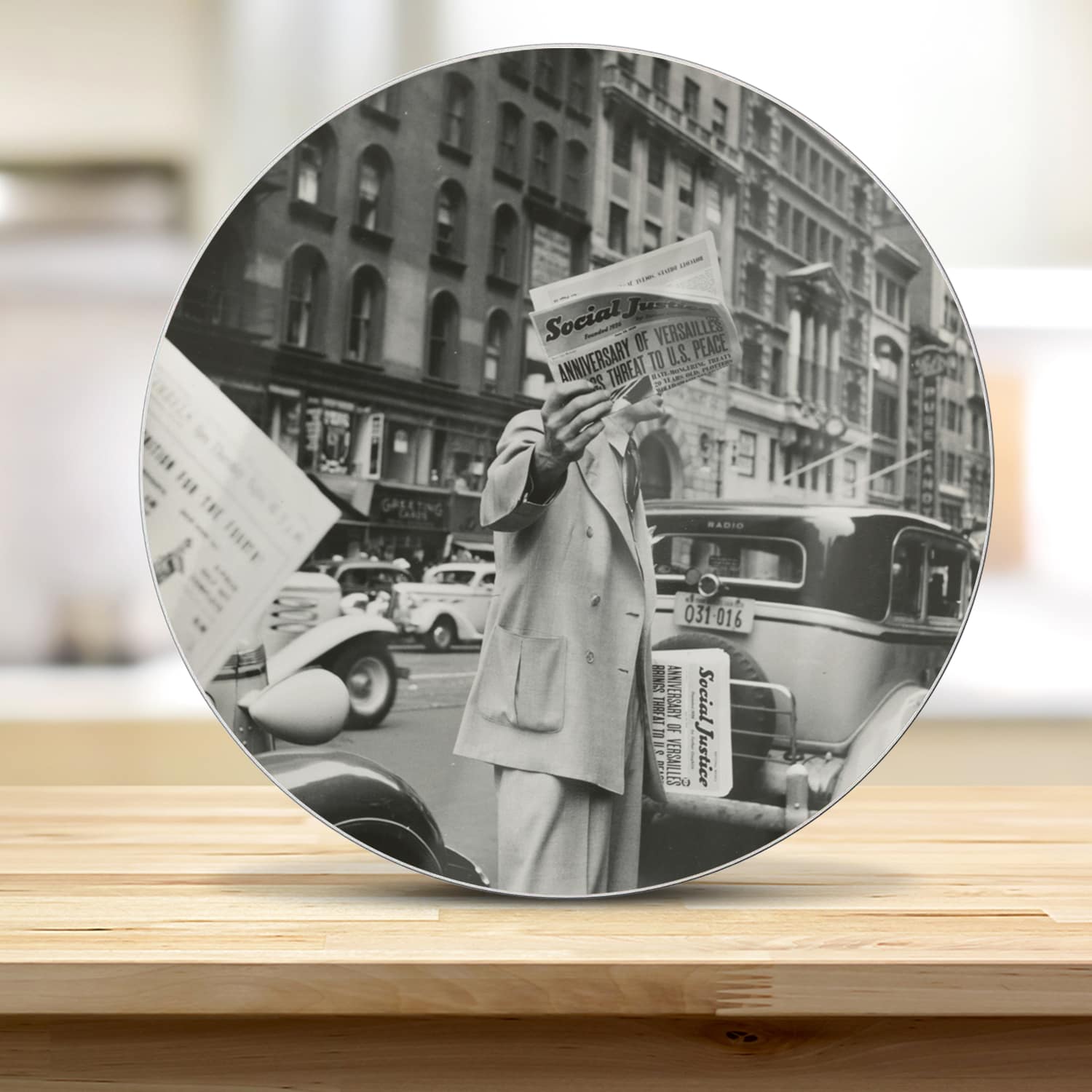 Snijplank Rond - Gehard Glas - New York in Zwart-Wit