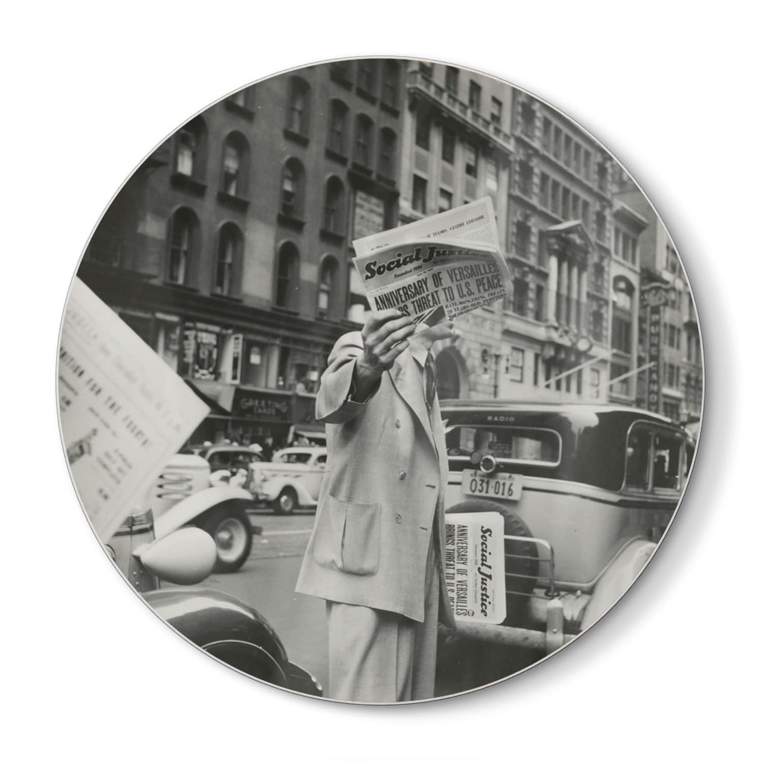 Snijplank Rond - Gehard Glas - New York in Zwart-Wit