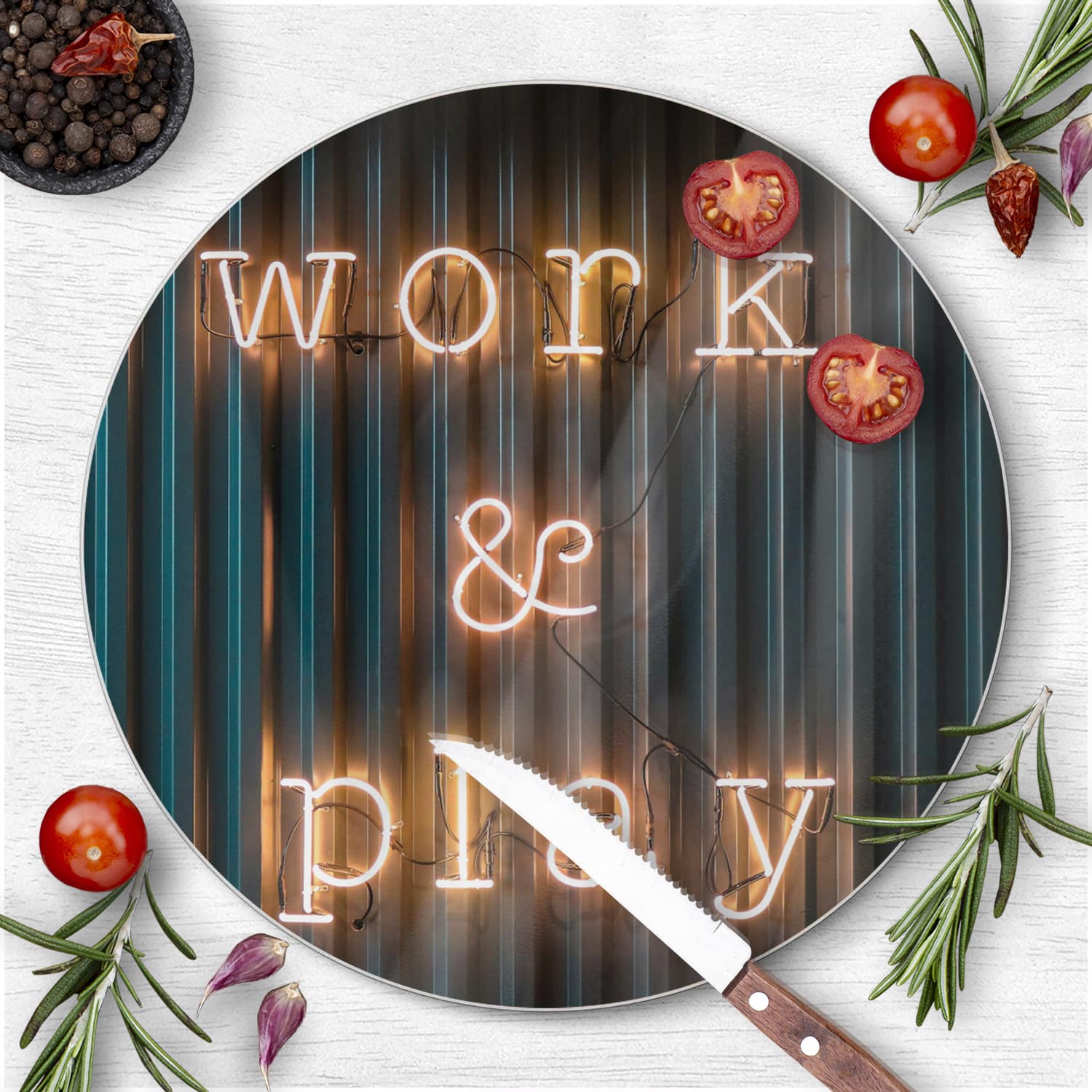 Snijplank Rond - Gehard Glas - Work & Play