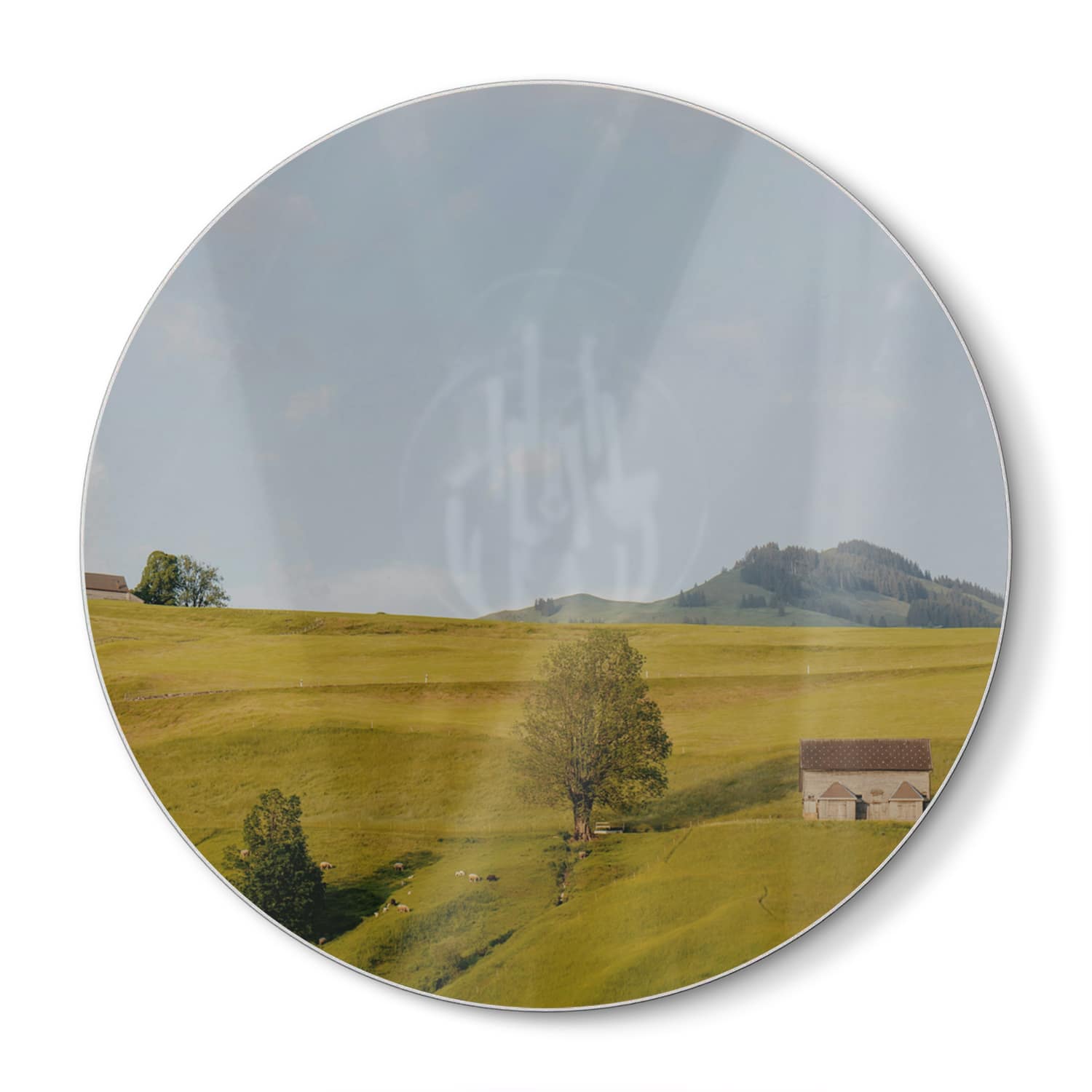 Snijplank Rond - Gehard Glas - Heuvelachtig Landschap