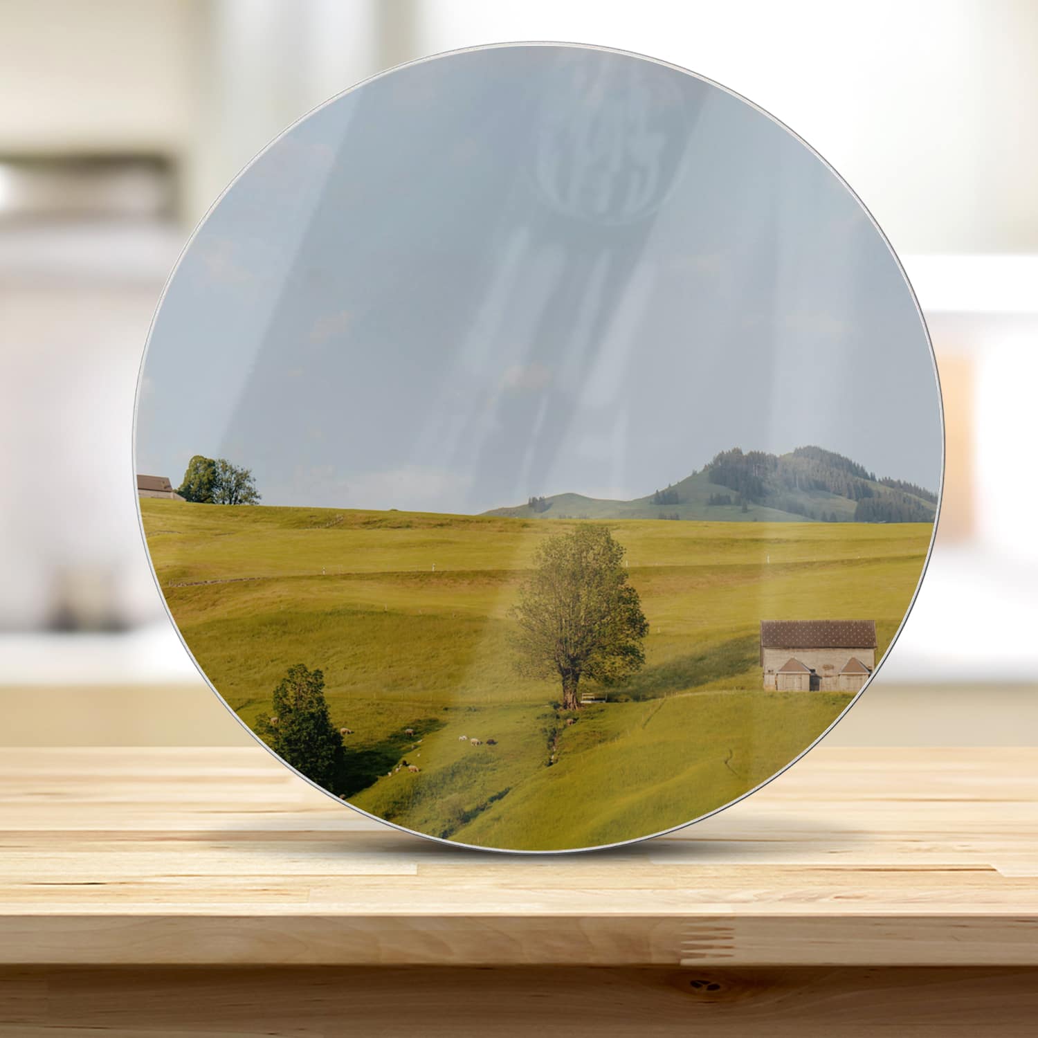 Snijplank Rond - Gehard Glas - Heuvelachtig Landschap