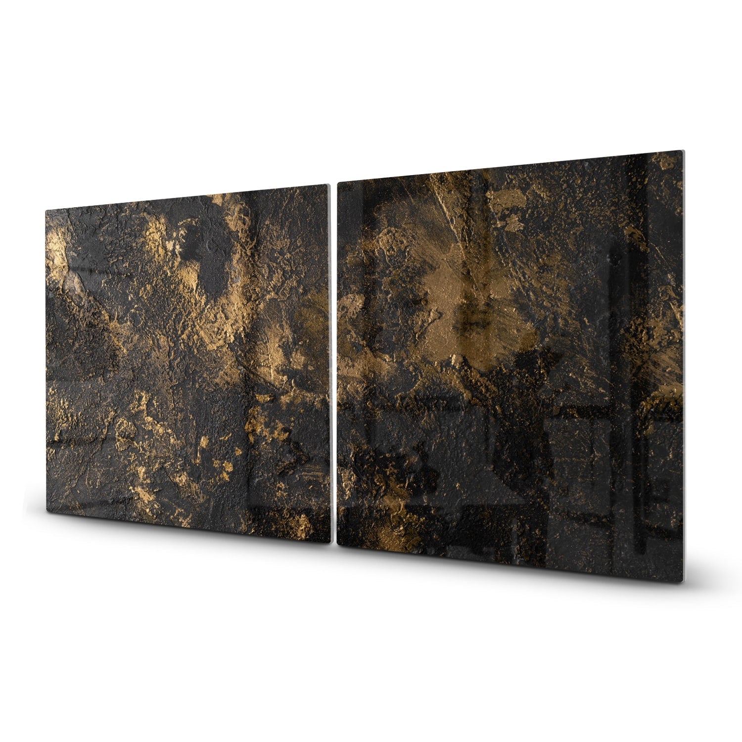 Inductiebeschermer - Gehard Glas - Black-Gold Textuur