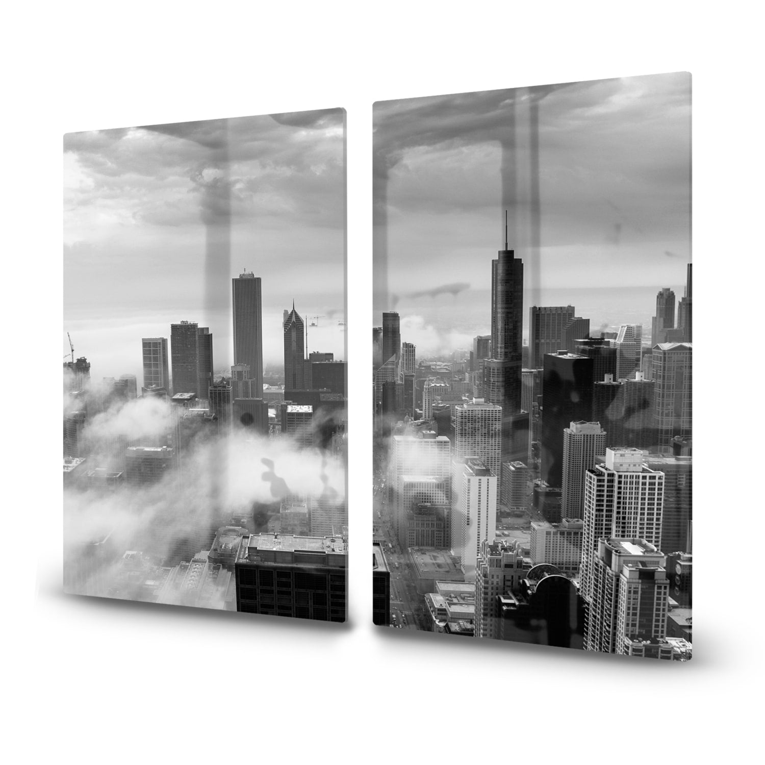 Inductiebeschermer - Gehard Glas - Chicago Skyline in de Mist