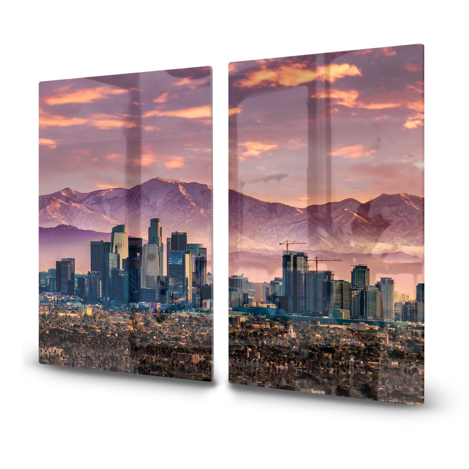 Inductiebeschermer - Gehard Glas - Los Angeles Skyline bij Zonsondergang