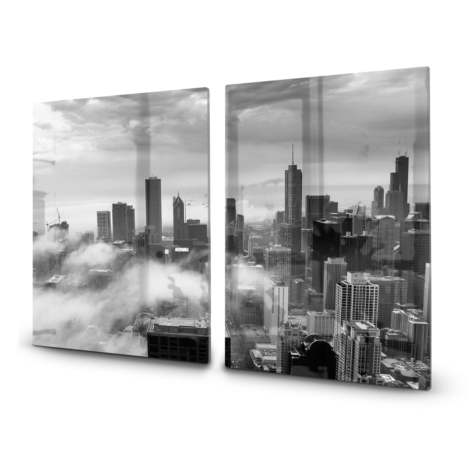 Inductiebeschermer - Gehard Glas - Chicago Skyline in de Mist