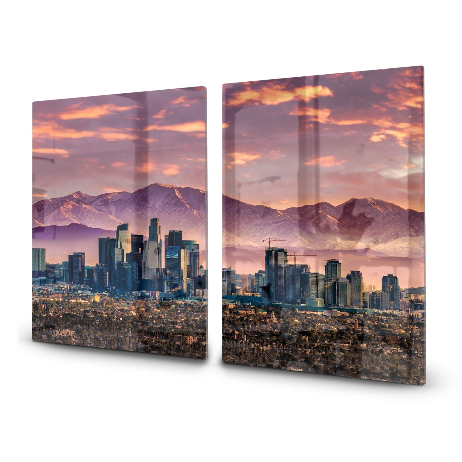 Inductiebeschermer - Gehard Glas - Los Angeles Skyline bij Zonsondergang