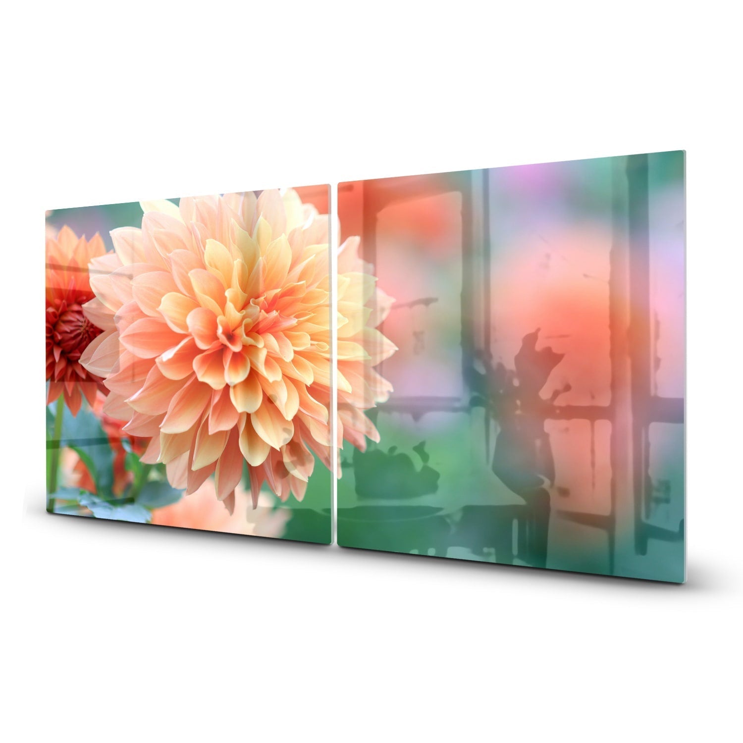 Inductiebeschermer - Gehard Glas - Roze/Gele Dahlia