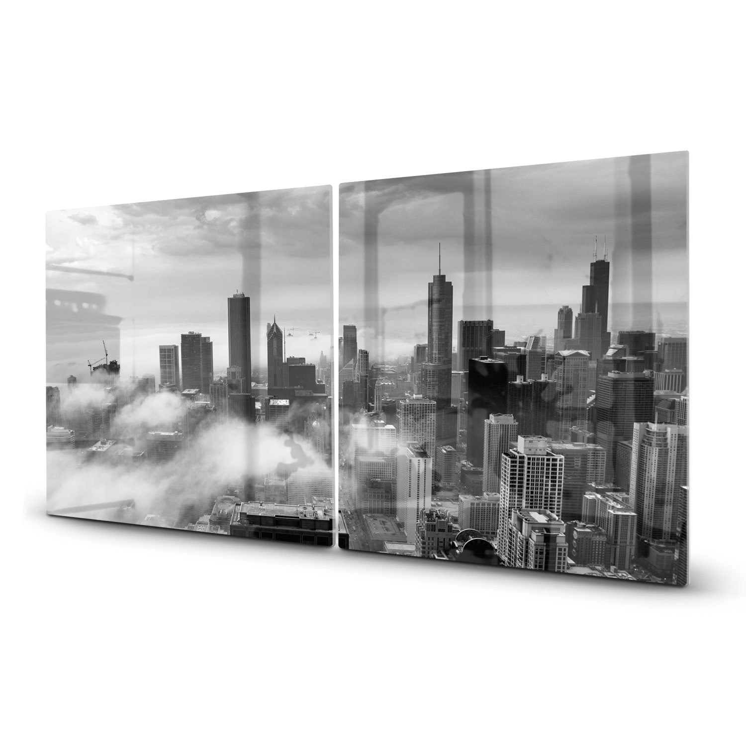 Inductiebeschermer - Gehard Glas - Chicago Skyline in de Mist