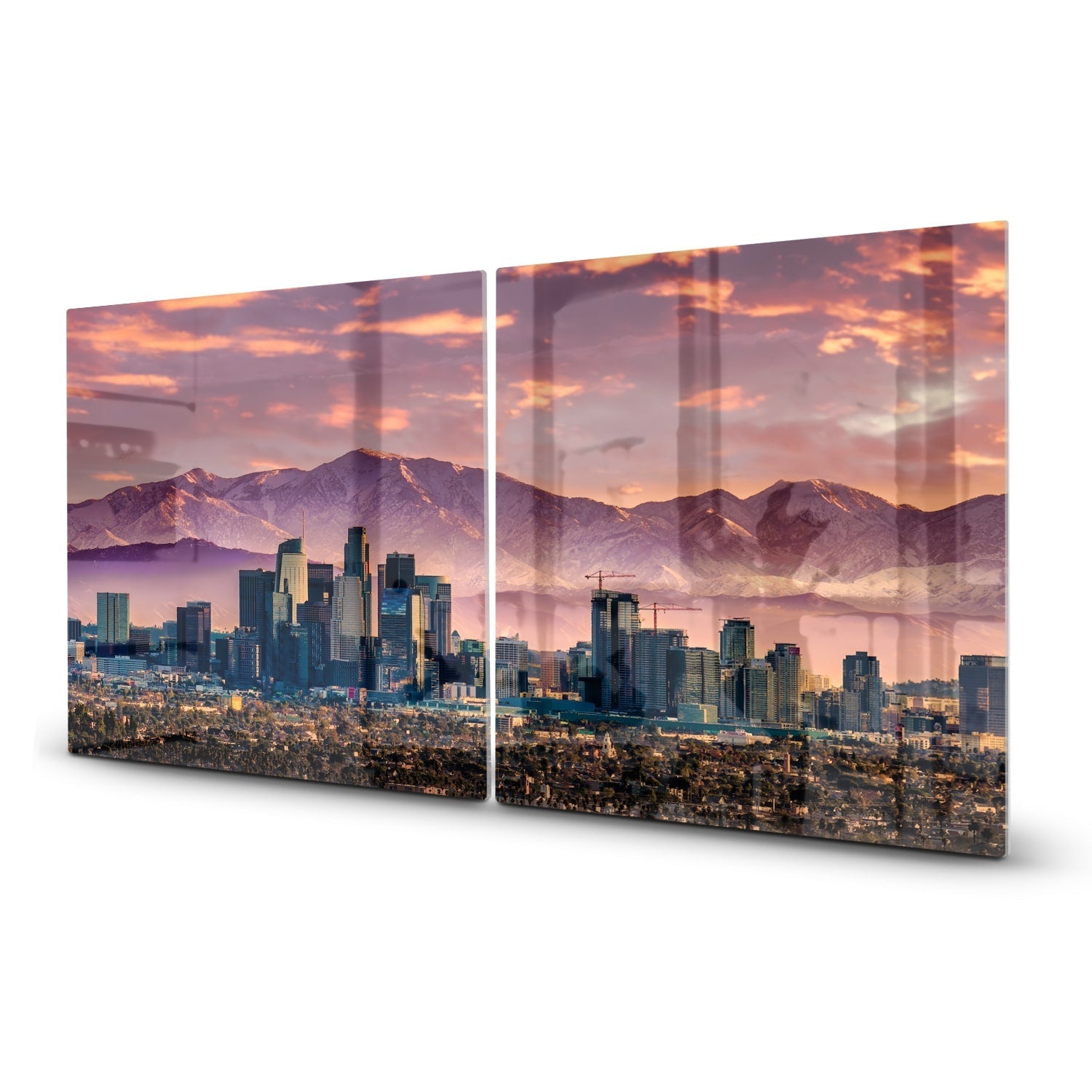 Inductiebeschermer - Gehard Glas - Los Angeles Skyline bij Zonsondergang