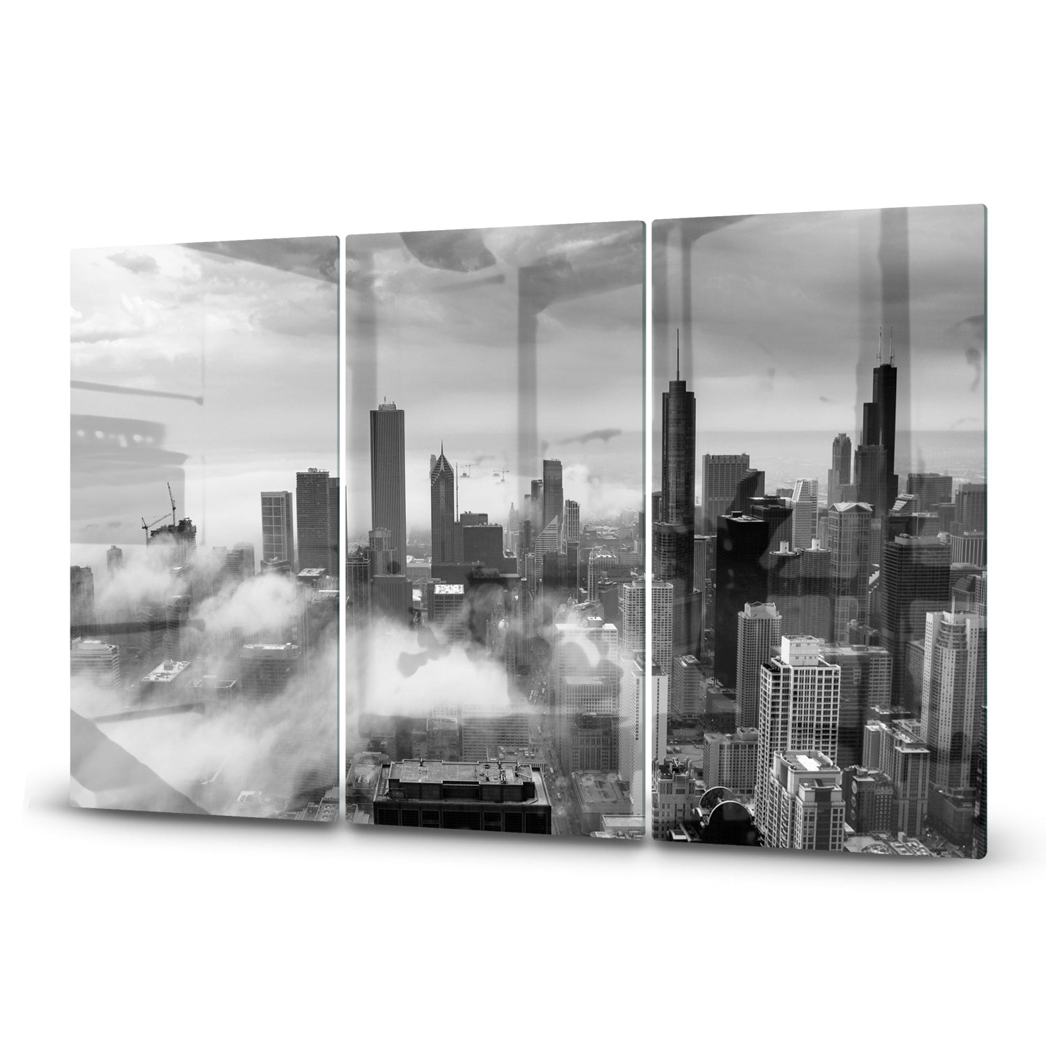 Inductiebeschermer - Gehard Glas - Chicago Skyline in de Mist