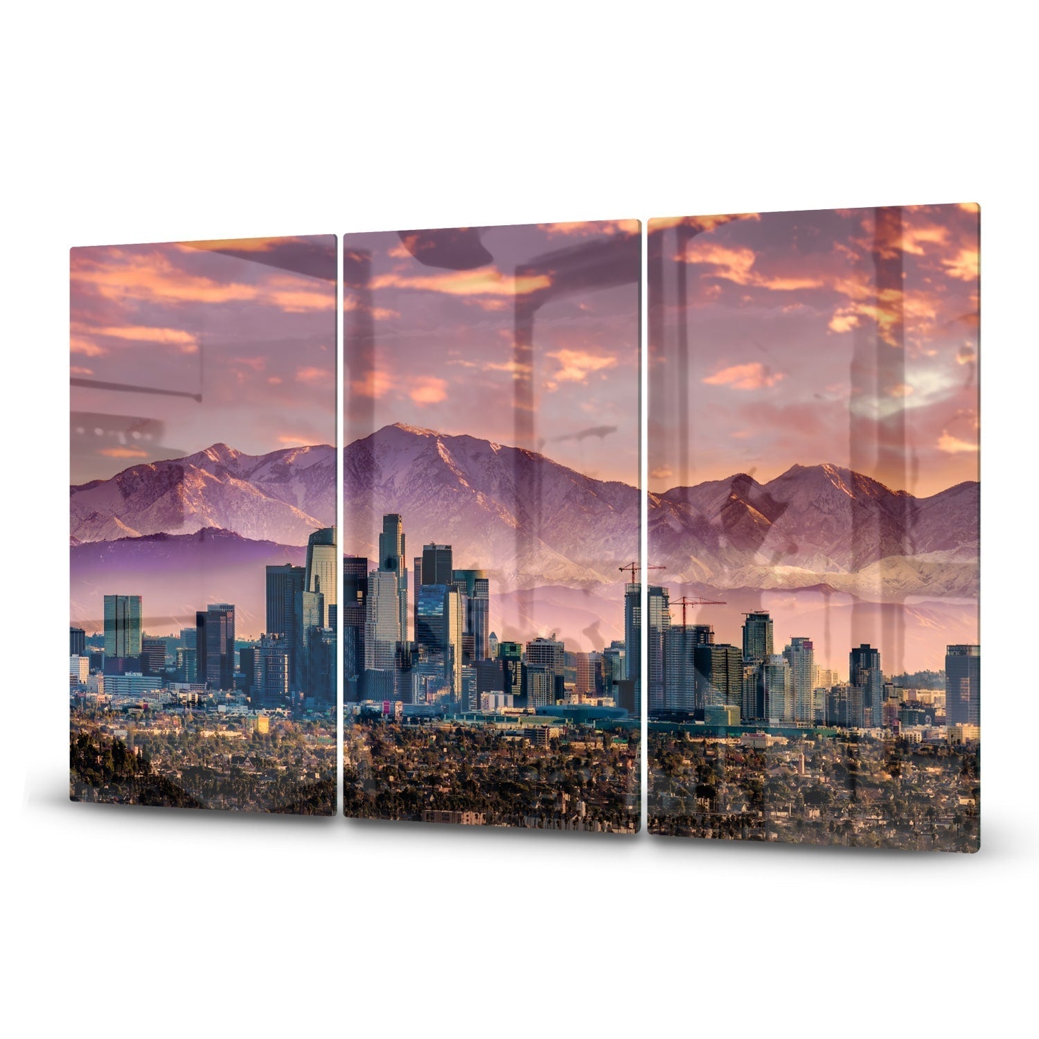 Inductiebeschermer - Gehard Glas - Los Angeles Skyline bij Zonsondergang