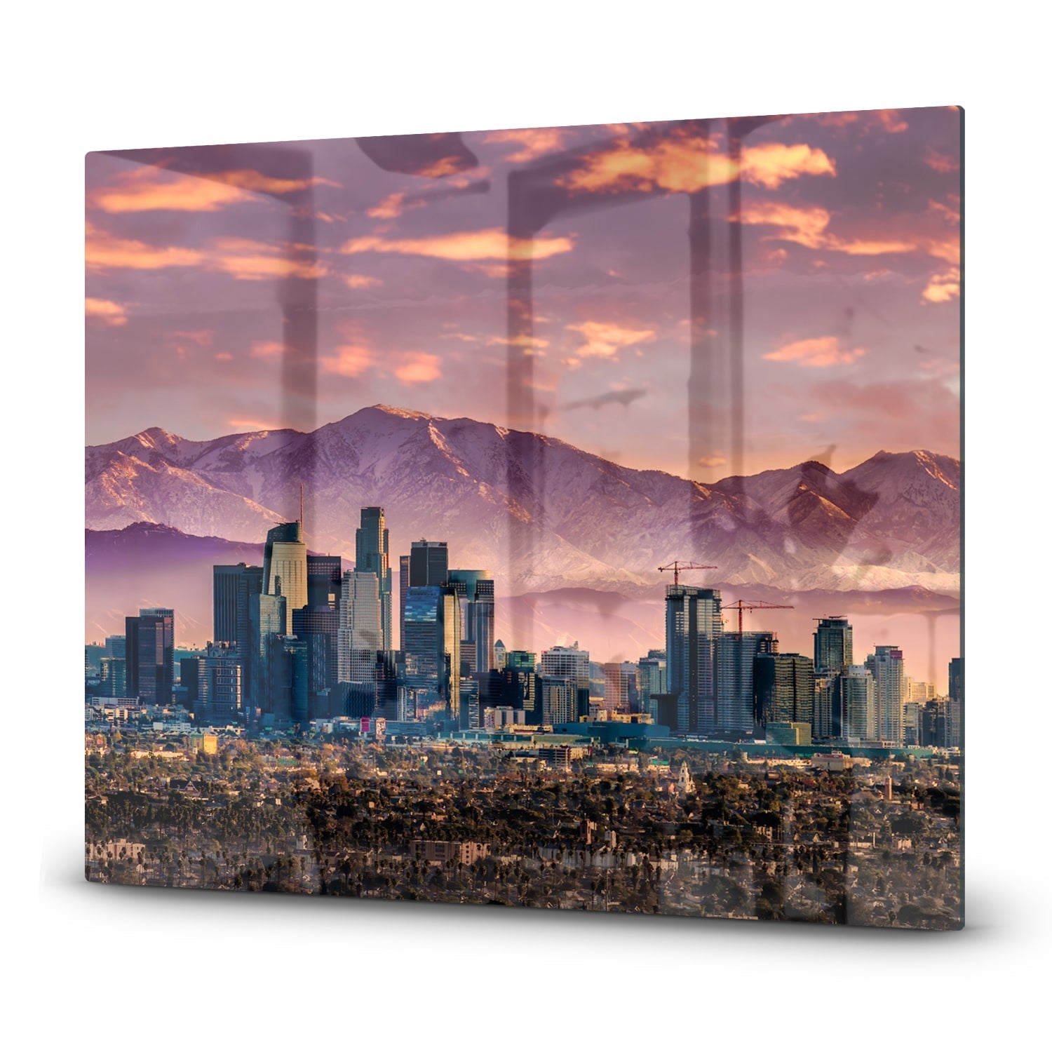 Inductiebeschermer - Gehard Glas - Los Angeles Skyline bij Zonsondergang