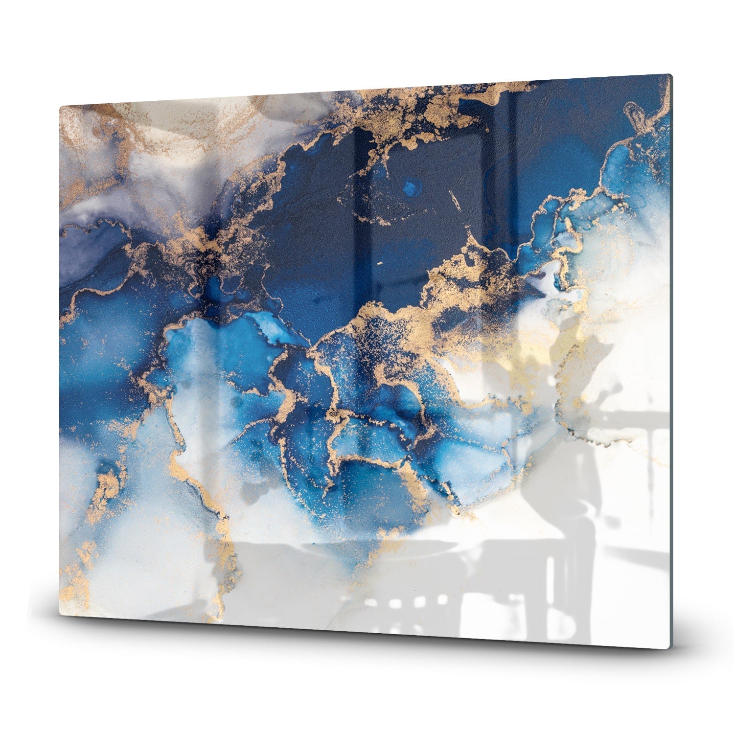 Inductiebeschermer - Gehard Glas - Luxe Blauw-Goud Marmer