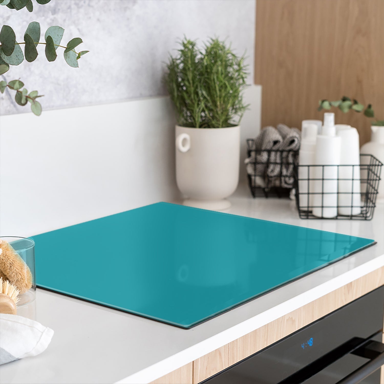 Eigen afmeting - Inductiebeschermer - Gehard Glas - Turquoise