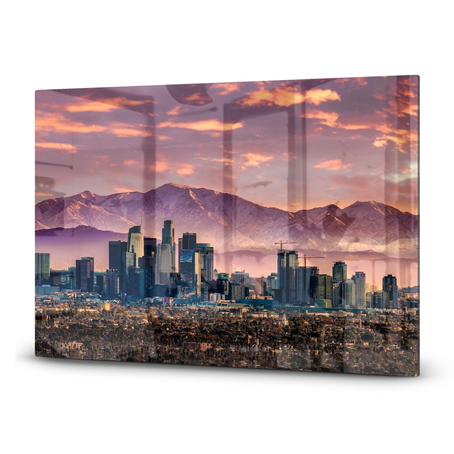 Inductiebeschermer - Gehard Glas - Los Angeles Skyline bij Zonsondergang