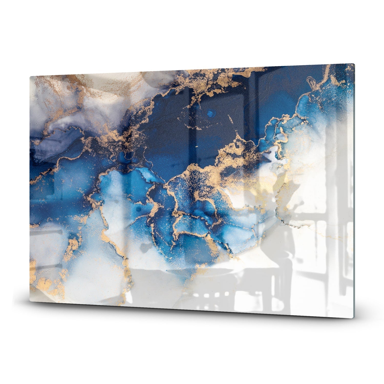 Inductiebeschermer - Gehard Glas - Luxe Blauw-Goud Marmer