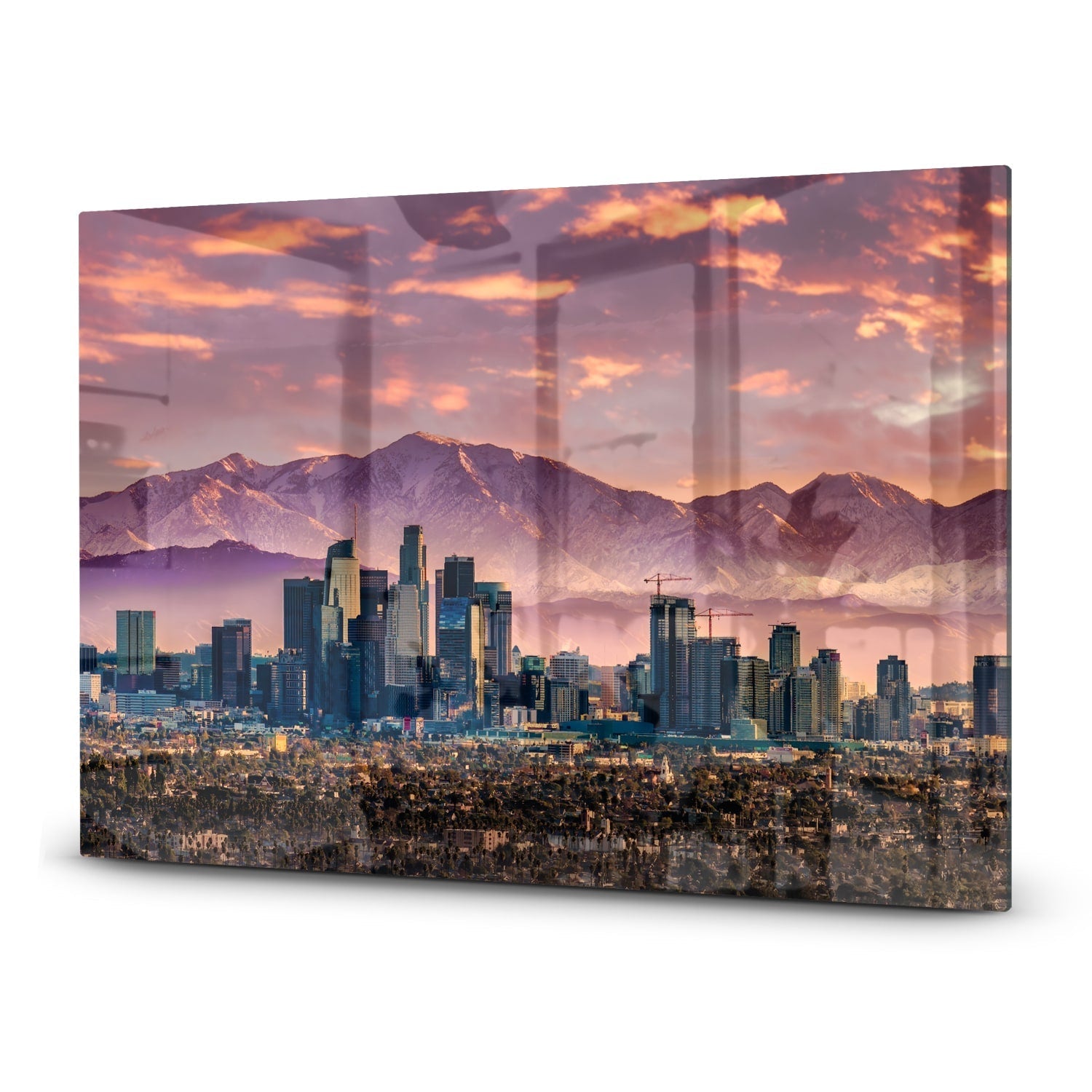 Inductiebeschermer - Gehard Glas - Los Angeles Skyline bij Zonsondergang