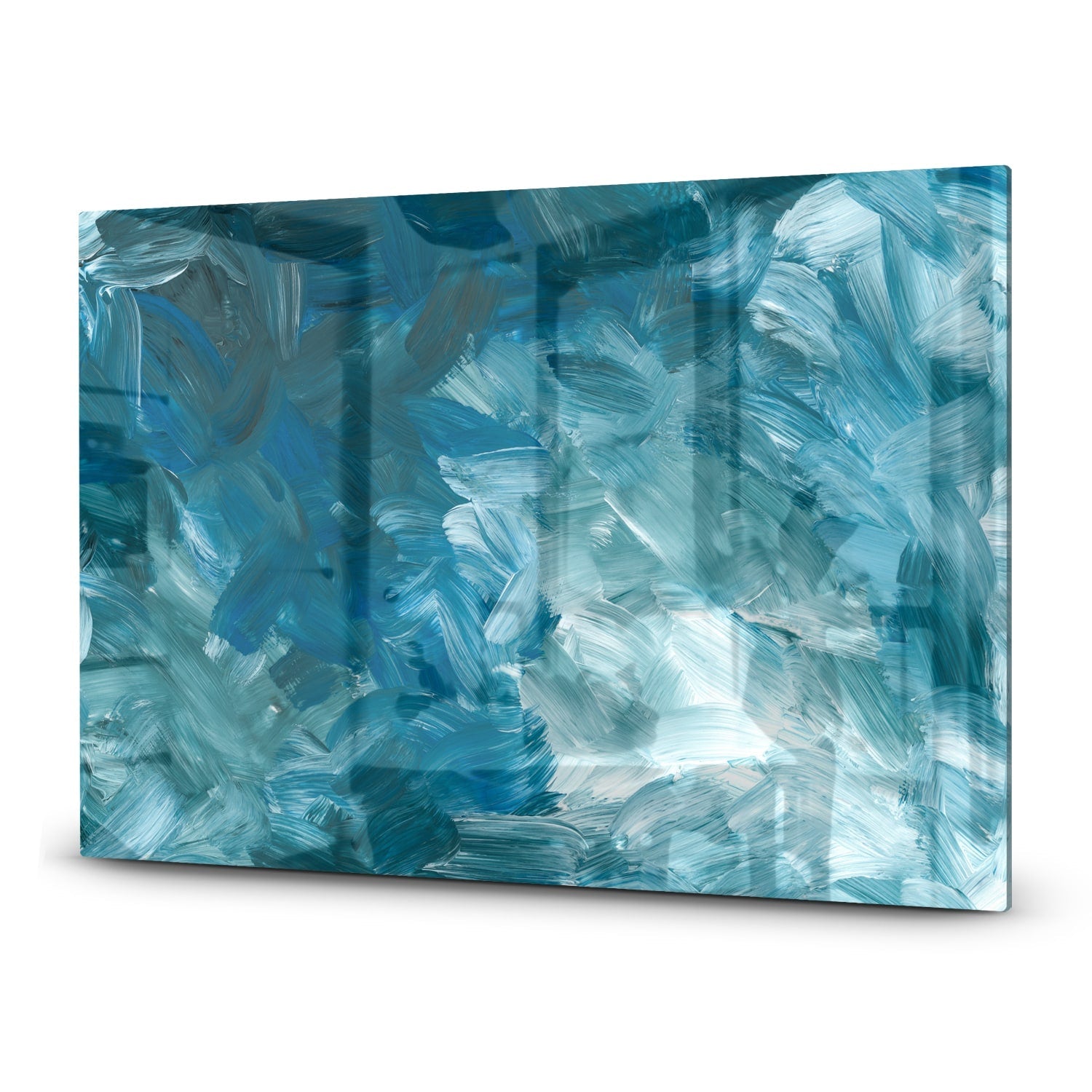 Inductiebeschermer - Gehard Glas - Abstracte Blauwe Penseelstroken