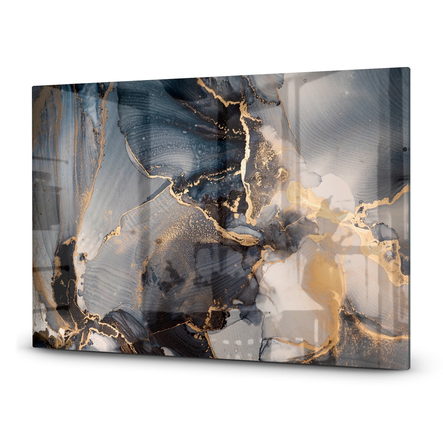 Inductiebeschermer - Gehard Glas - Zwart en Goud Abstract Kunst