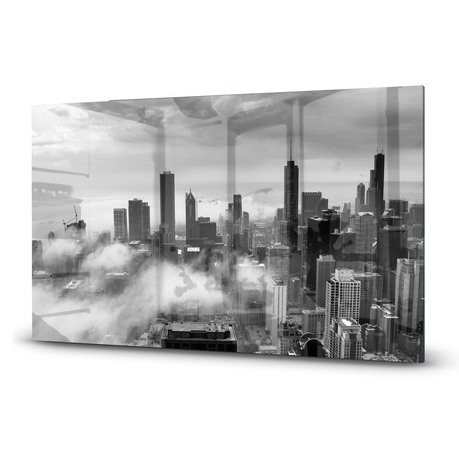 Inductiebeschermer - Gehard Glas - Chicago Skyline in de Mist